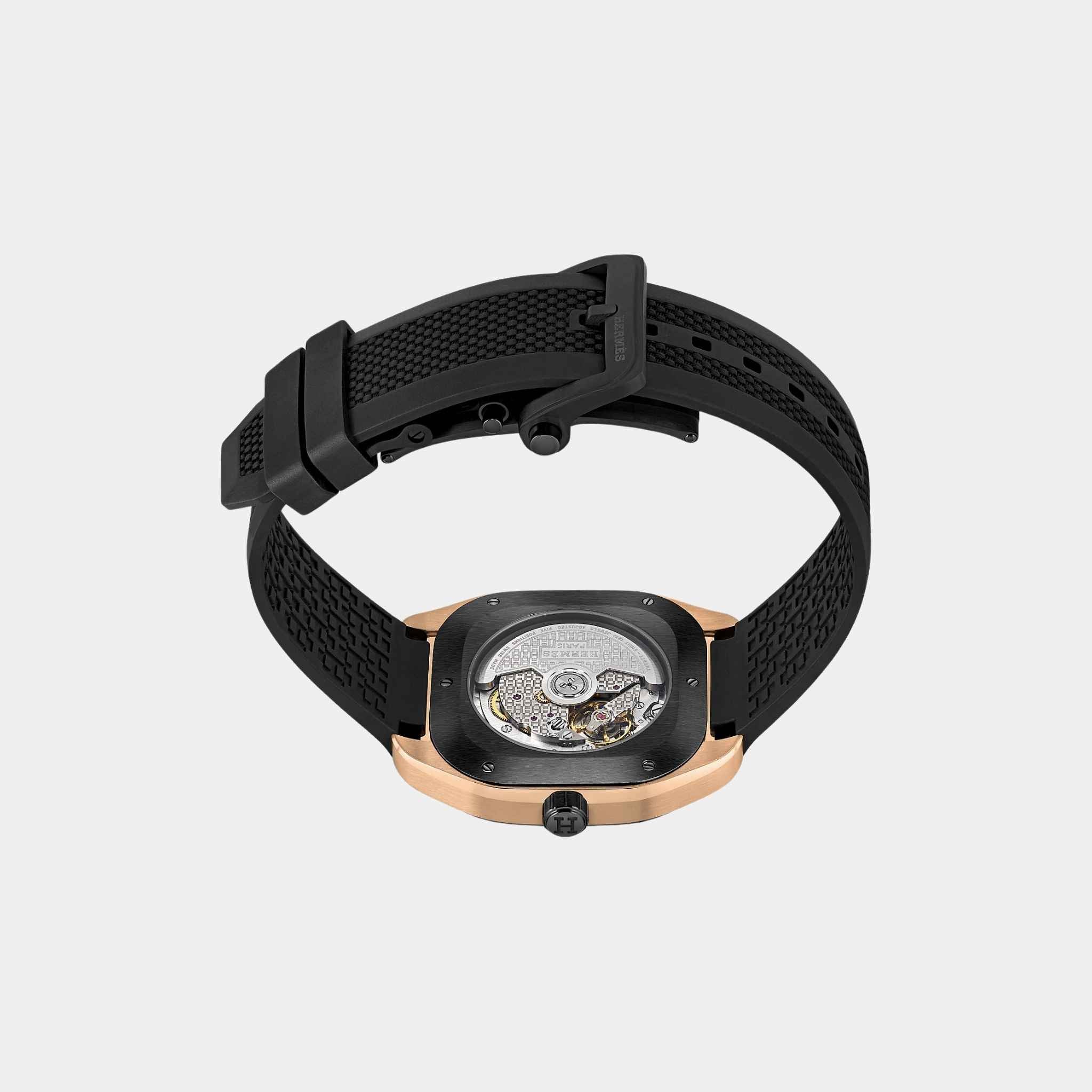 Hermes H08 42 mm Rose Gold And Titanium Watch, Back
