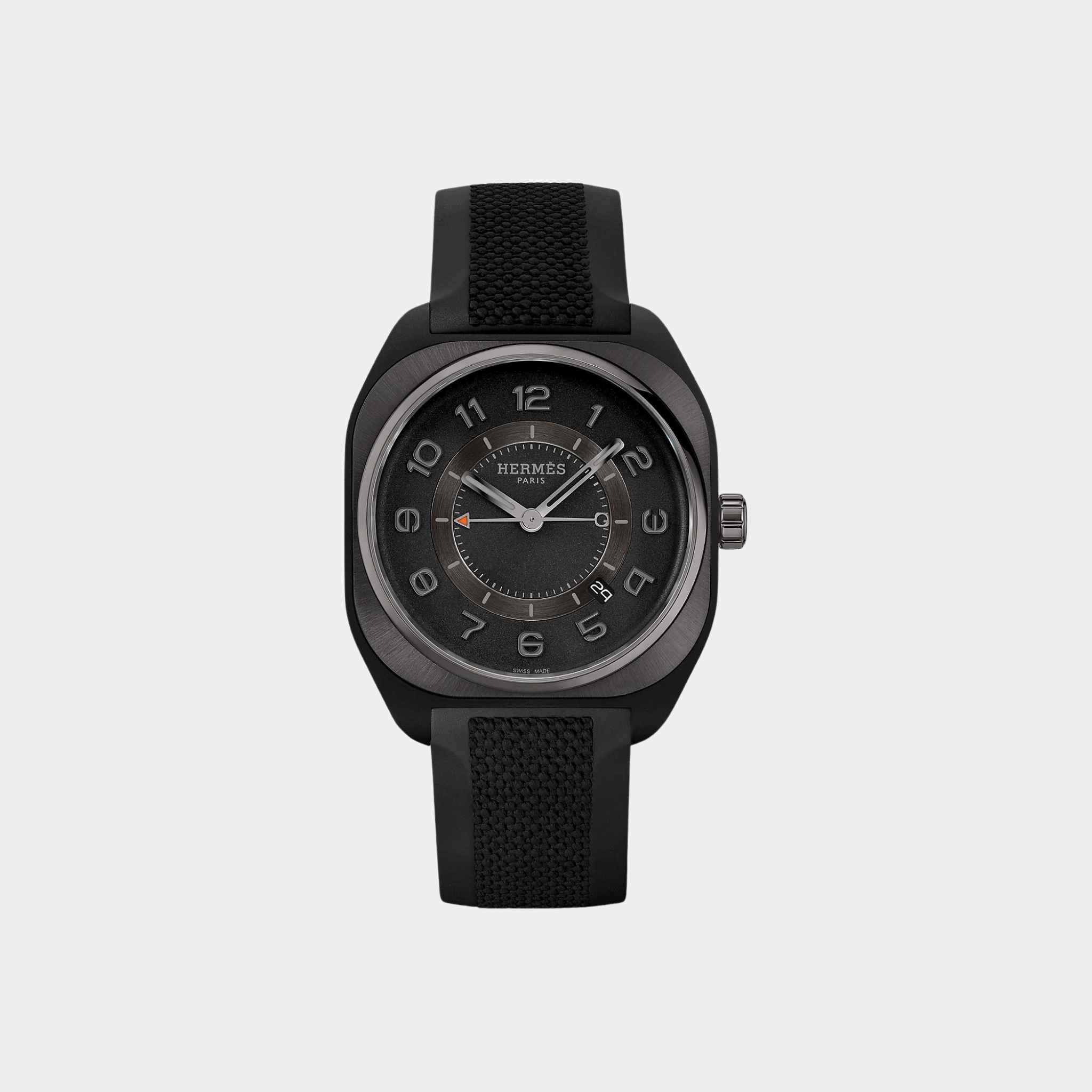Hermes H08 Graphene Watch With Satin-Brushed Ceramic Sunburst Bezel