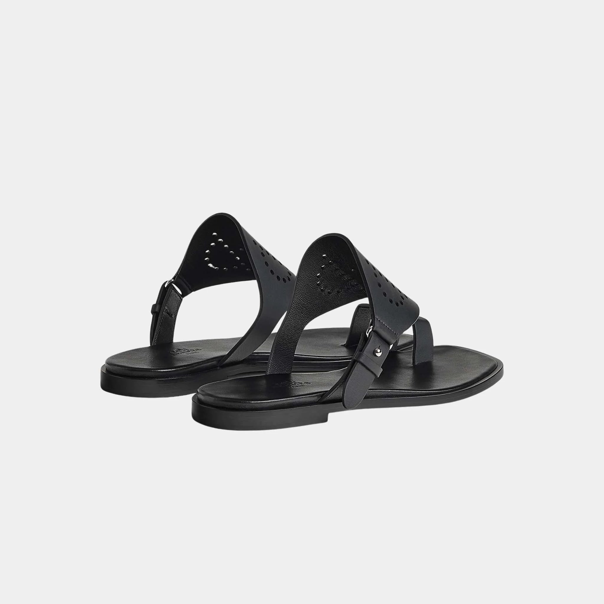 Hermes Hera Sandal Calfskin With Perforations, Noir, Back