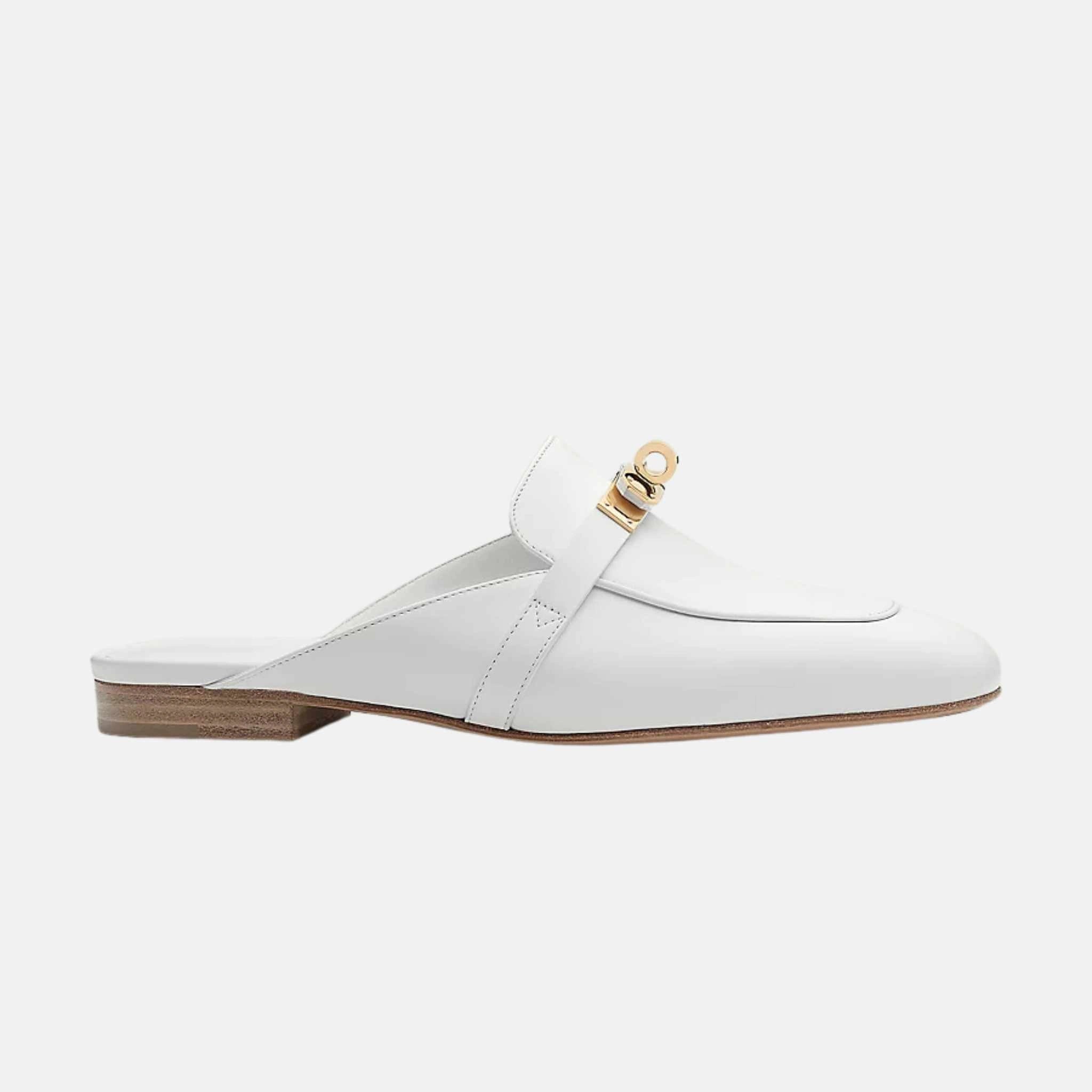 Oz mule Calfskin PBHW, Blanc, Side