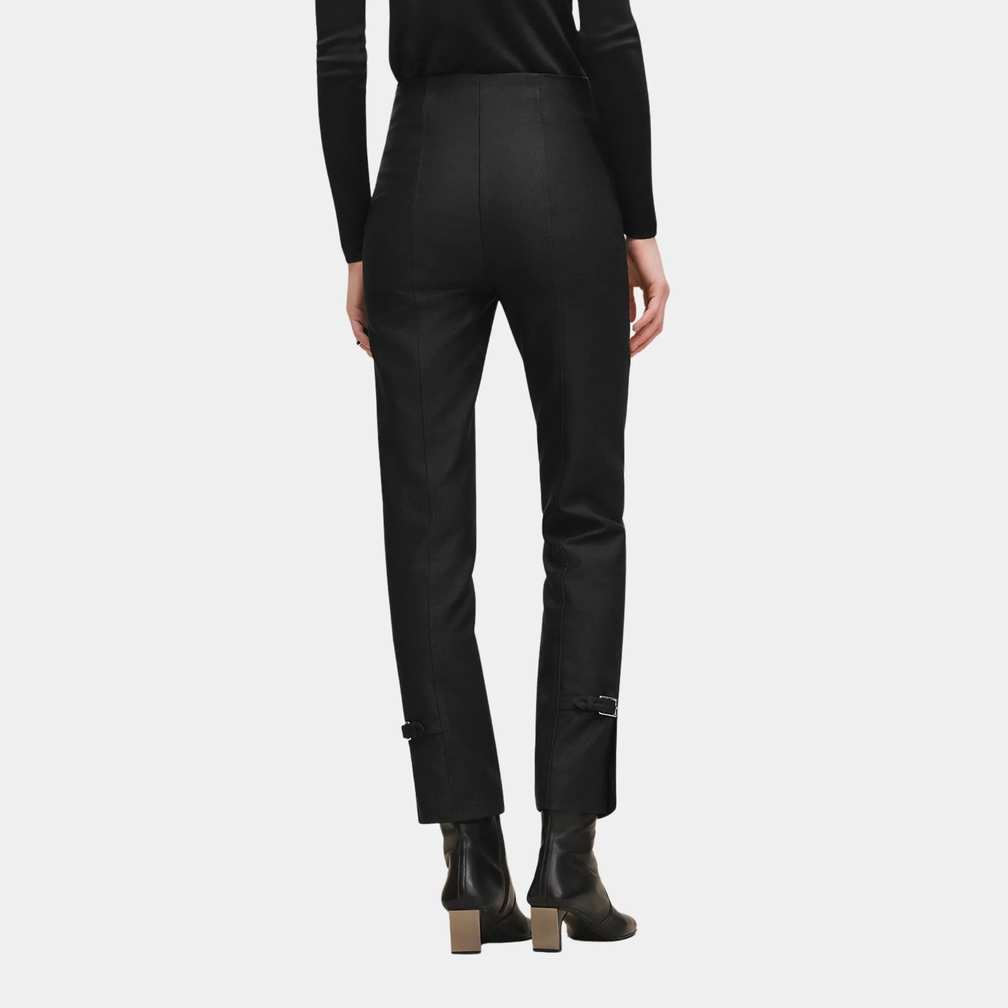 Hermes High-waisted Pants in Viscose and Stretch Wool, Noir, Back