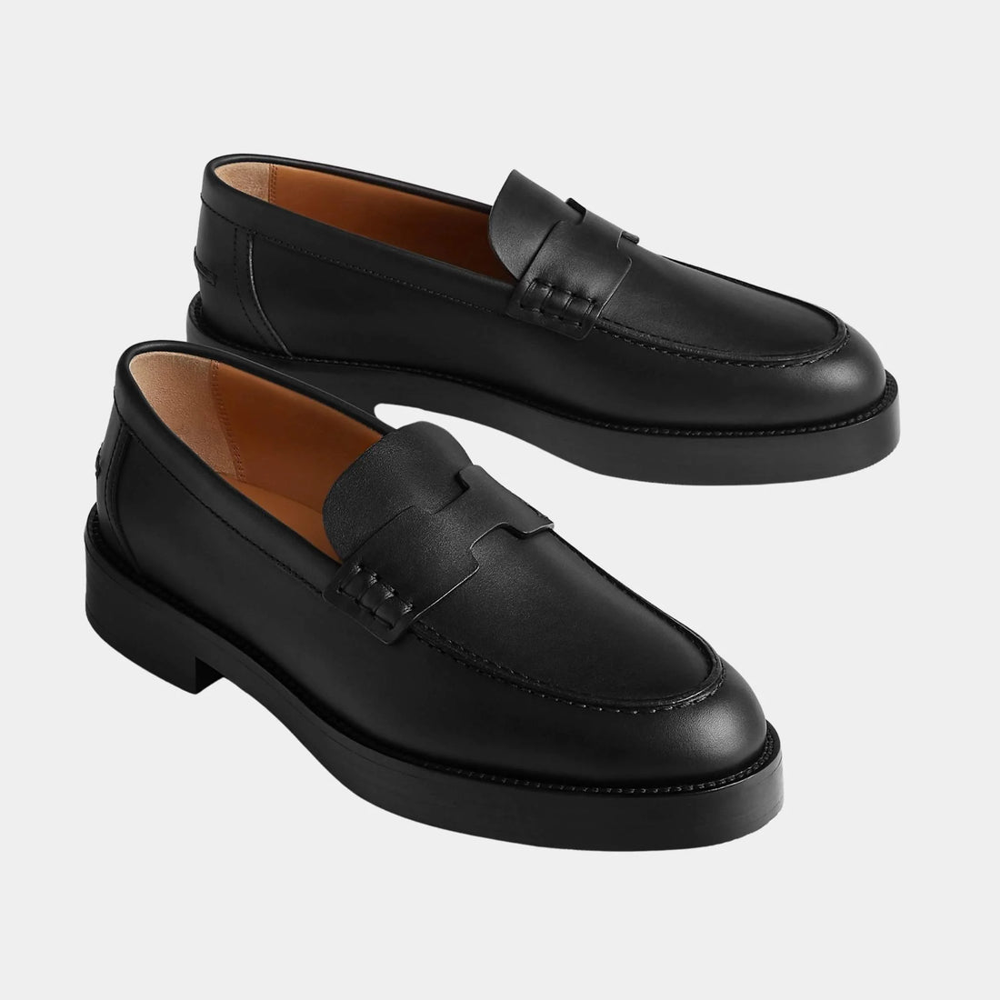 Hermes Hour Loafer in Calfskin, Noir, Front