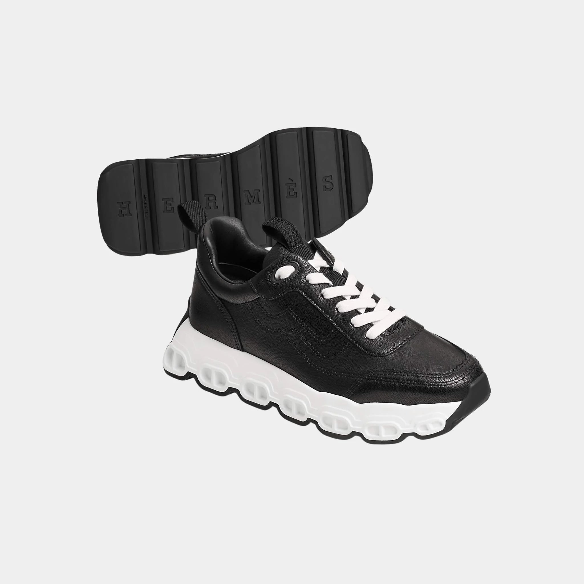 Hermes Impulse Sneakers in Sporty Goatskin, Noir, Front