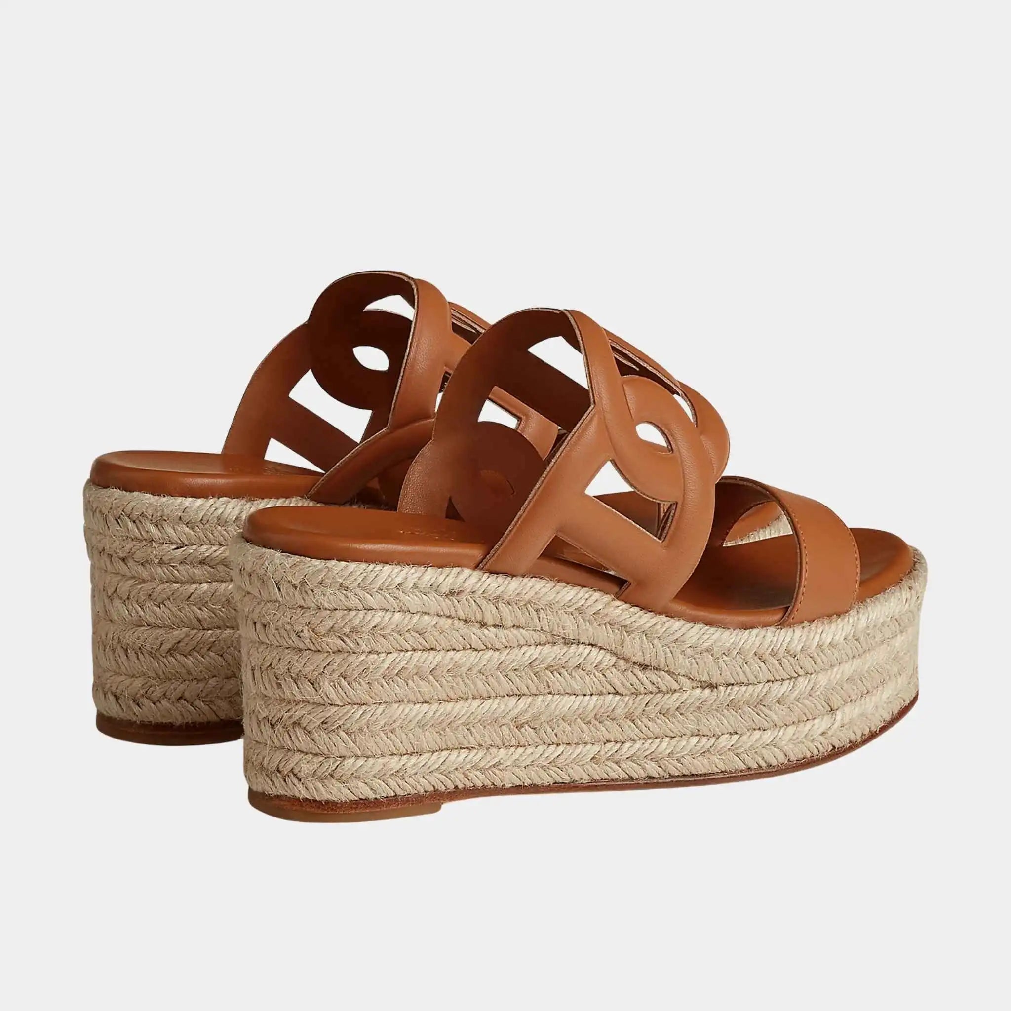 Hermes Ithea 30 Espadrille in Nappa Leather, Naturel, Back