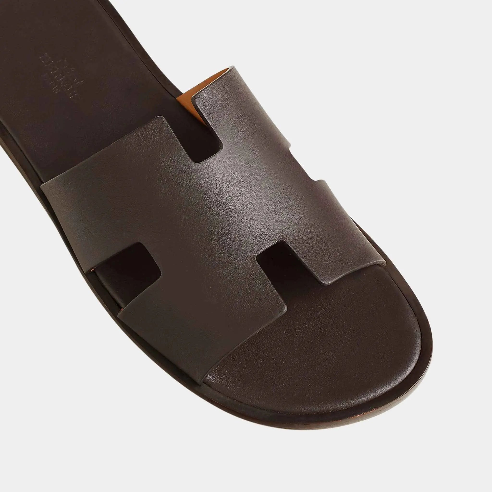 Hermes Izmir Sandal In Calfskin, Moka, Top
