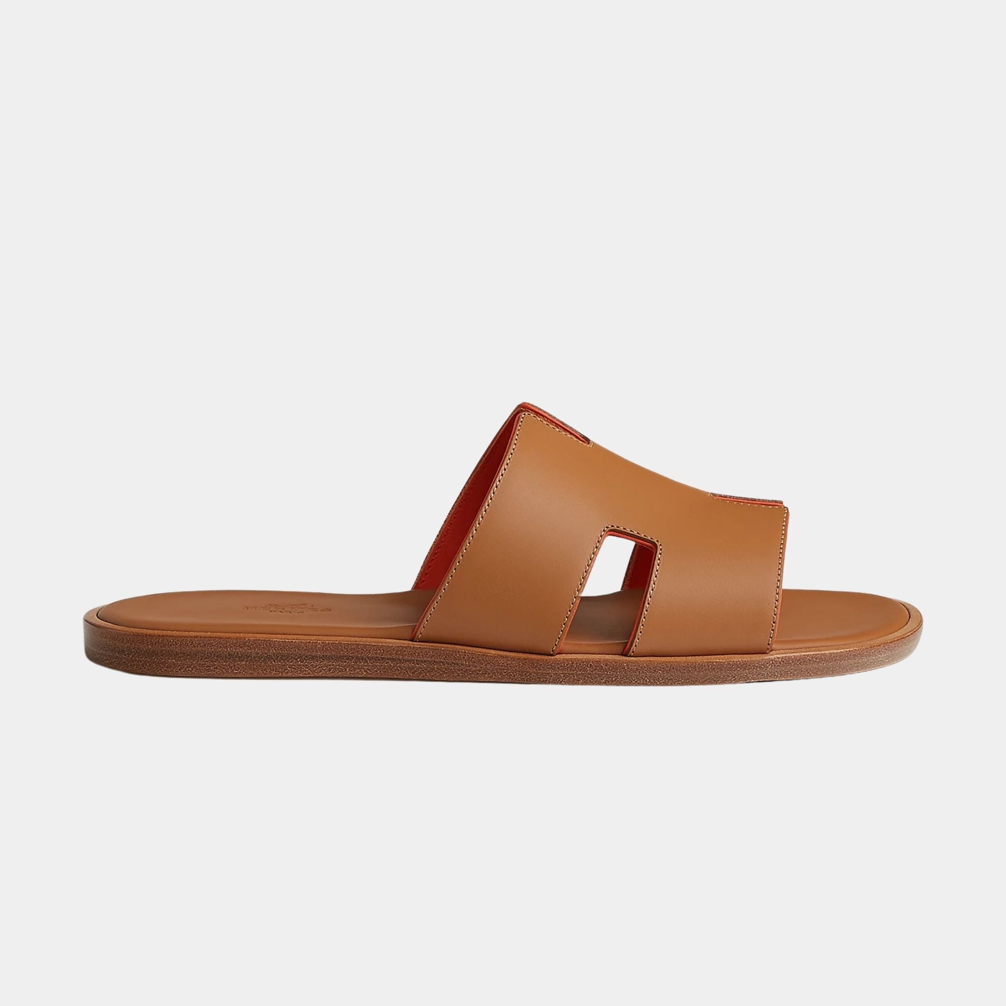 Hermes Izmir Sandal in Calfskin and Nappa Leather Piping, Side