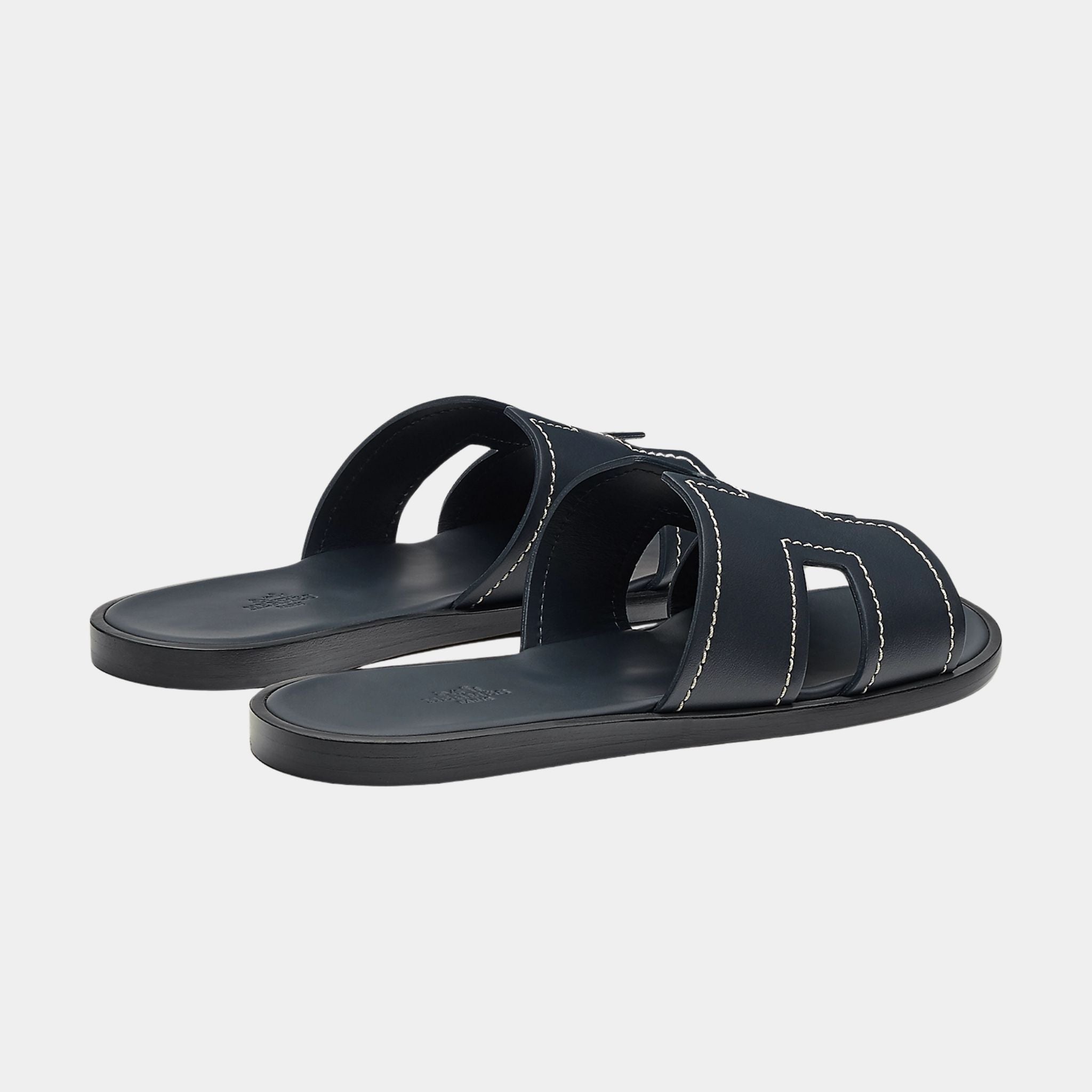 Hermes Izmir Sandals in Calfskin with Stitched Detail, Back