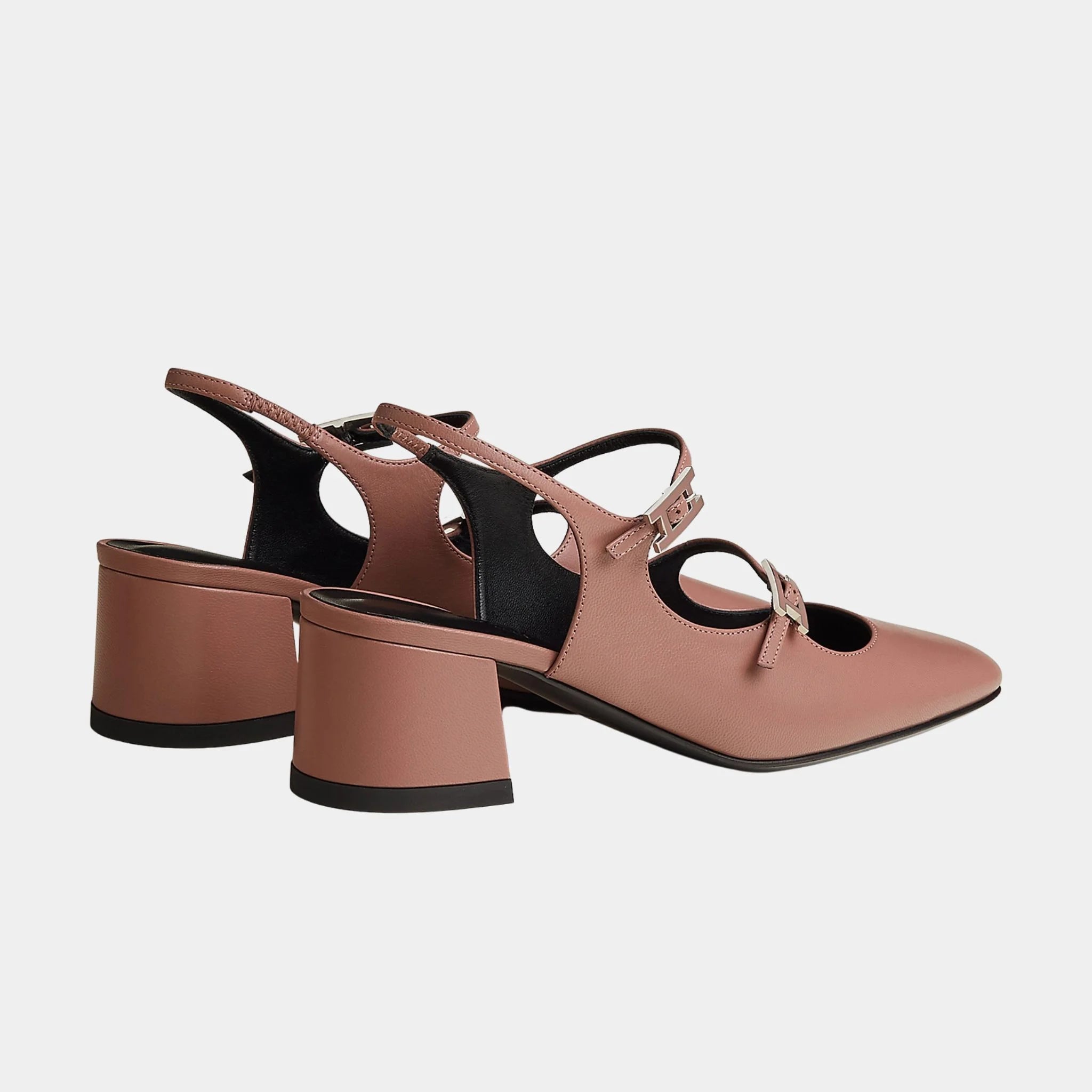 Hermes Jackie 50 Pump in Goatskin, Rose Antique, Back