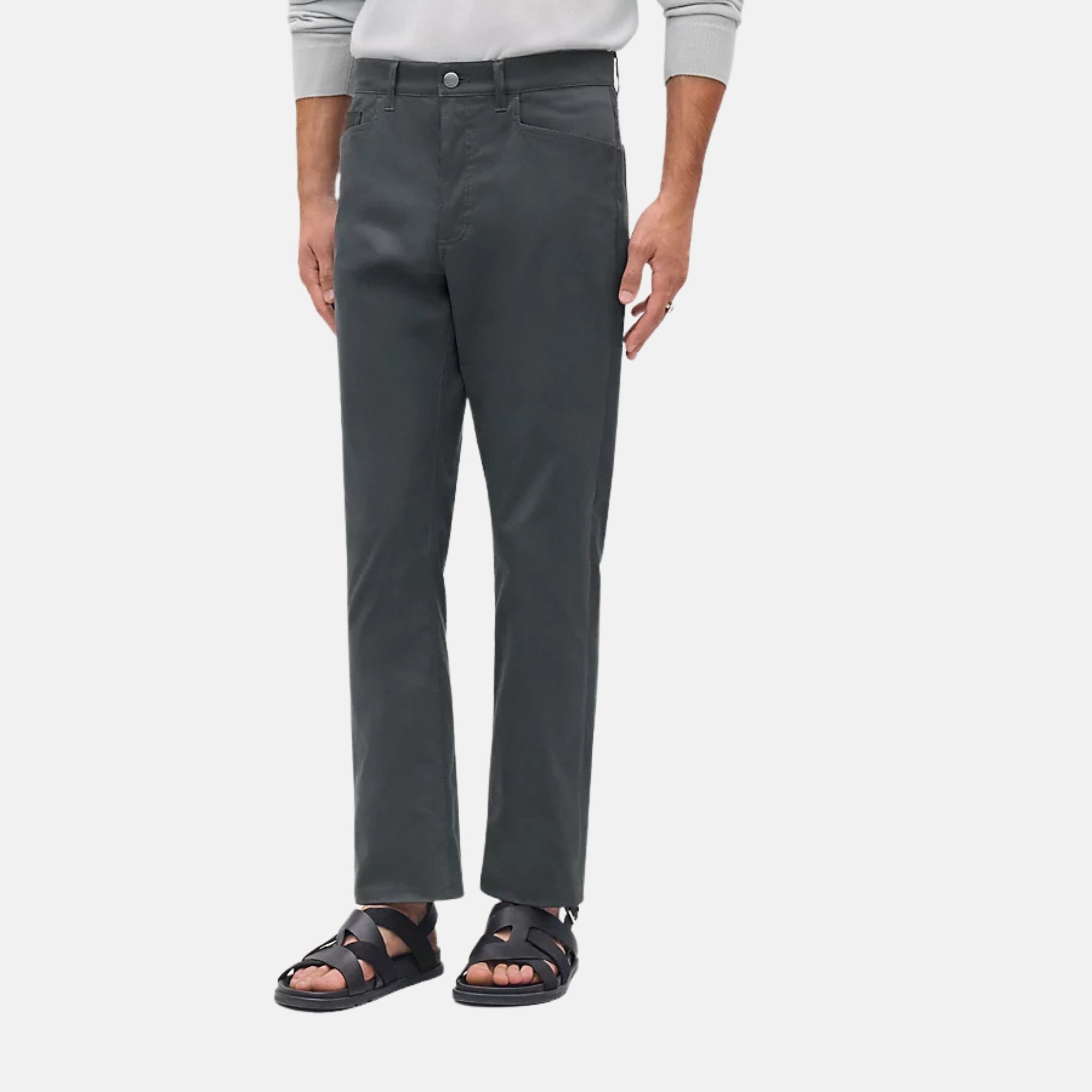 Hermes Jeans With Leather Pocket Detail, Front