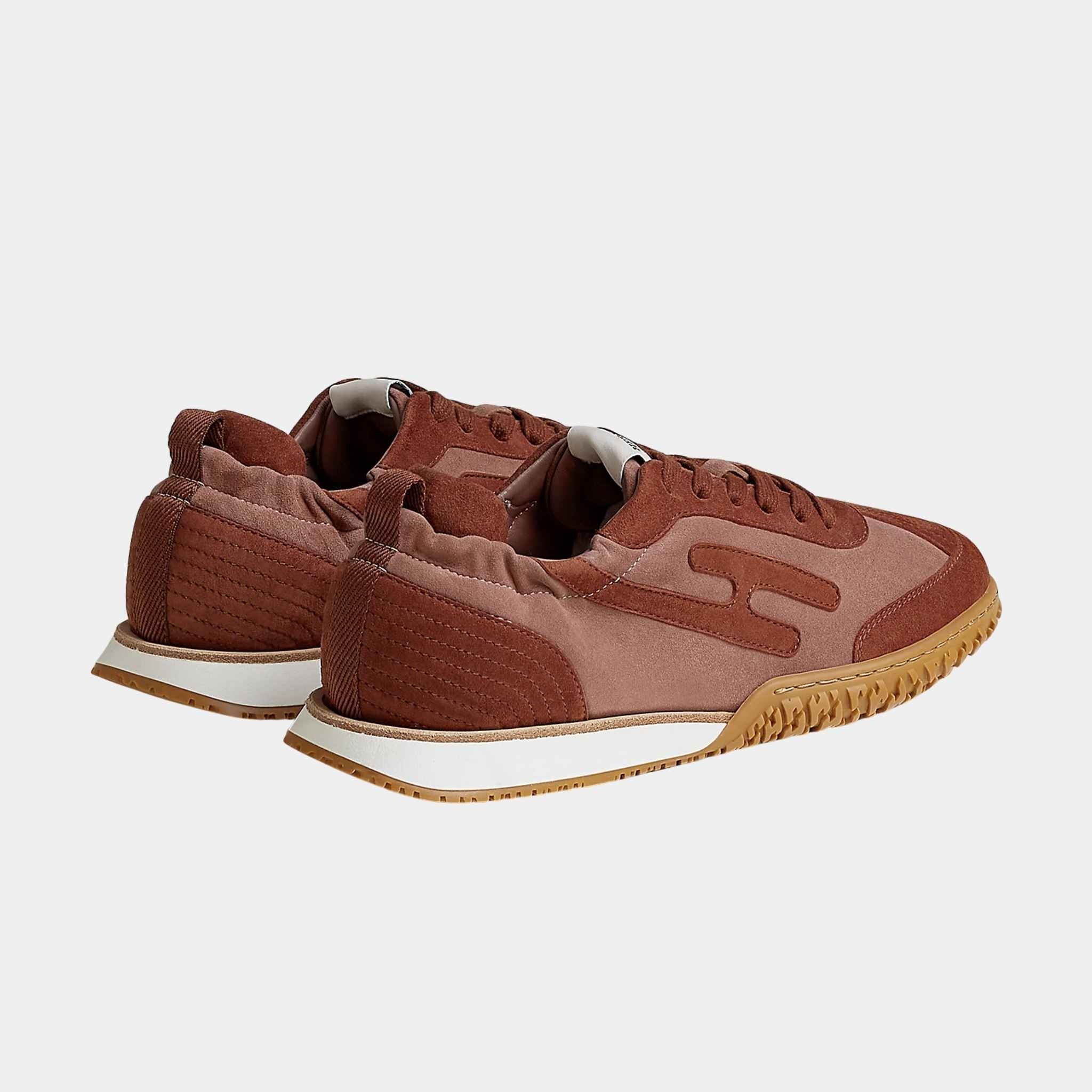 Hermes Jet Sneaker in Suede Goatskin, Rose Antique, Rouge Sepia, Back
