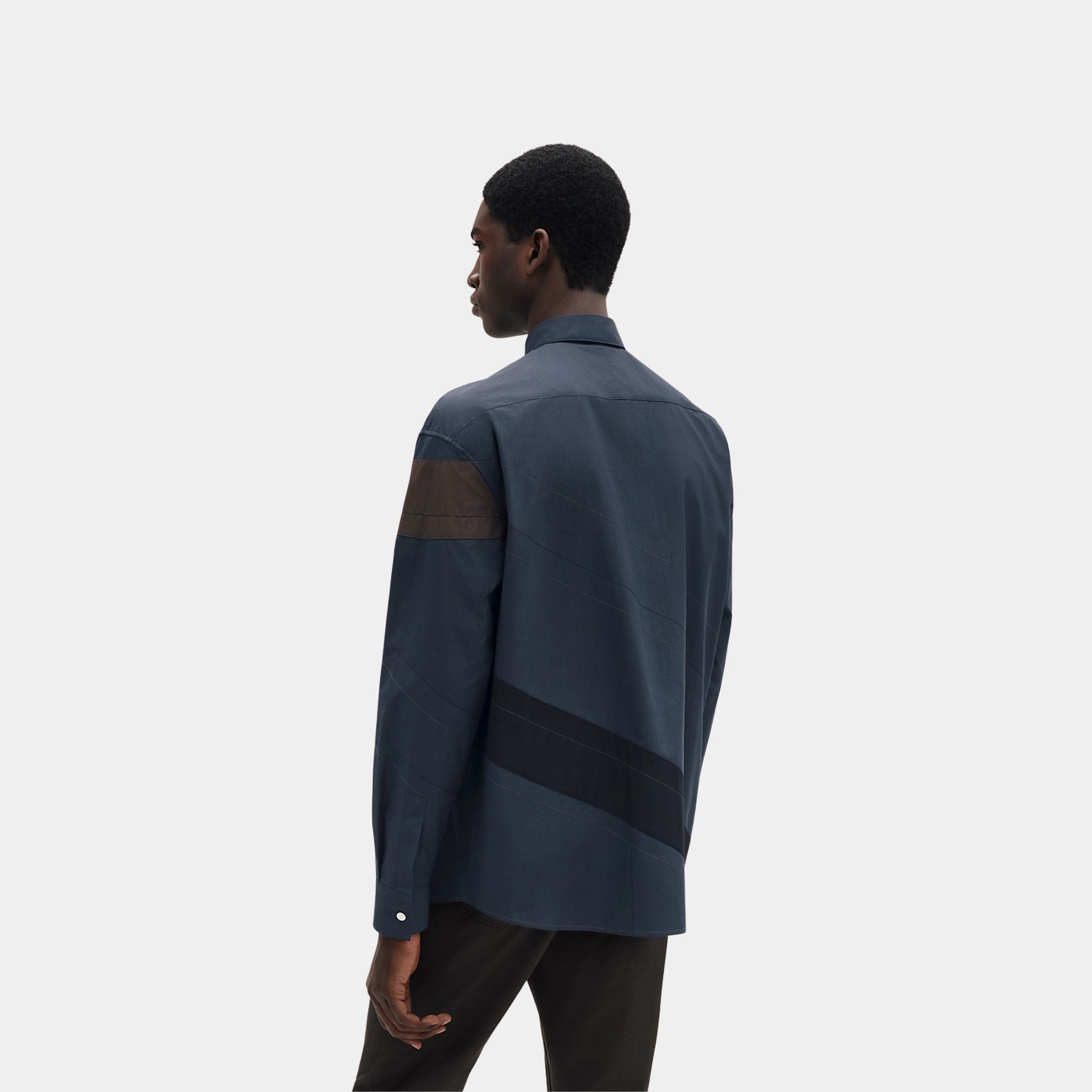 Hermes Jockey Boxy Body Shirt in Compact Poplin, Back