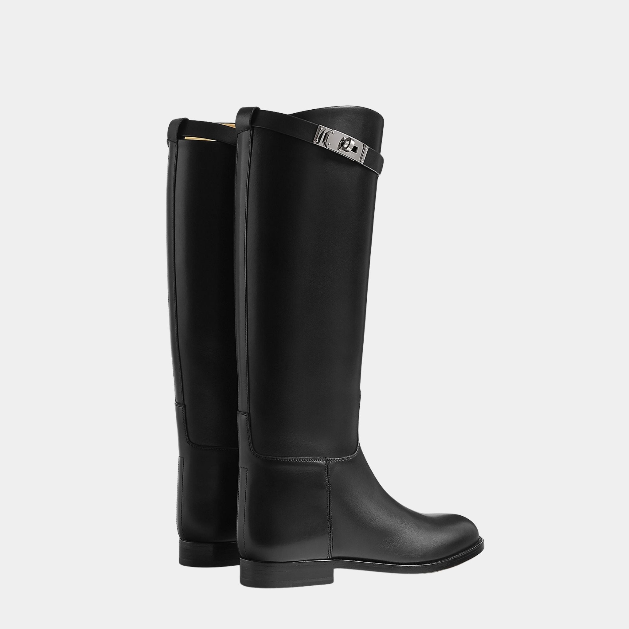 Hermes Jumping Boots in Box Calfskin, Noir, Back