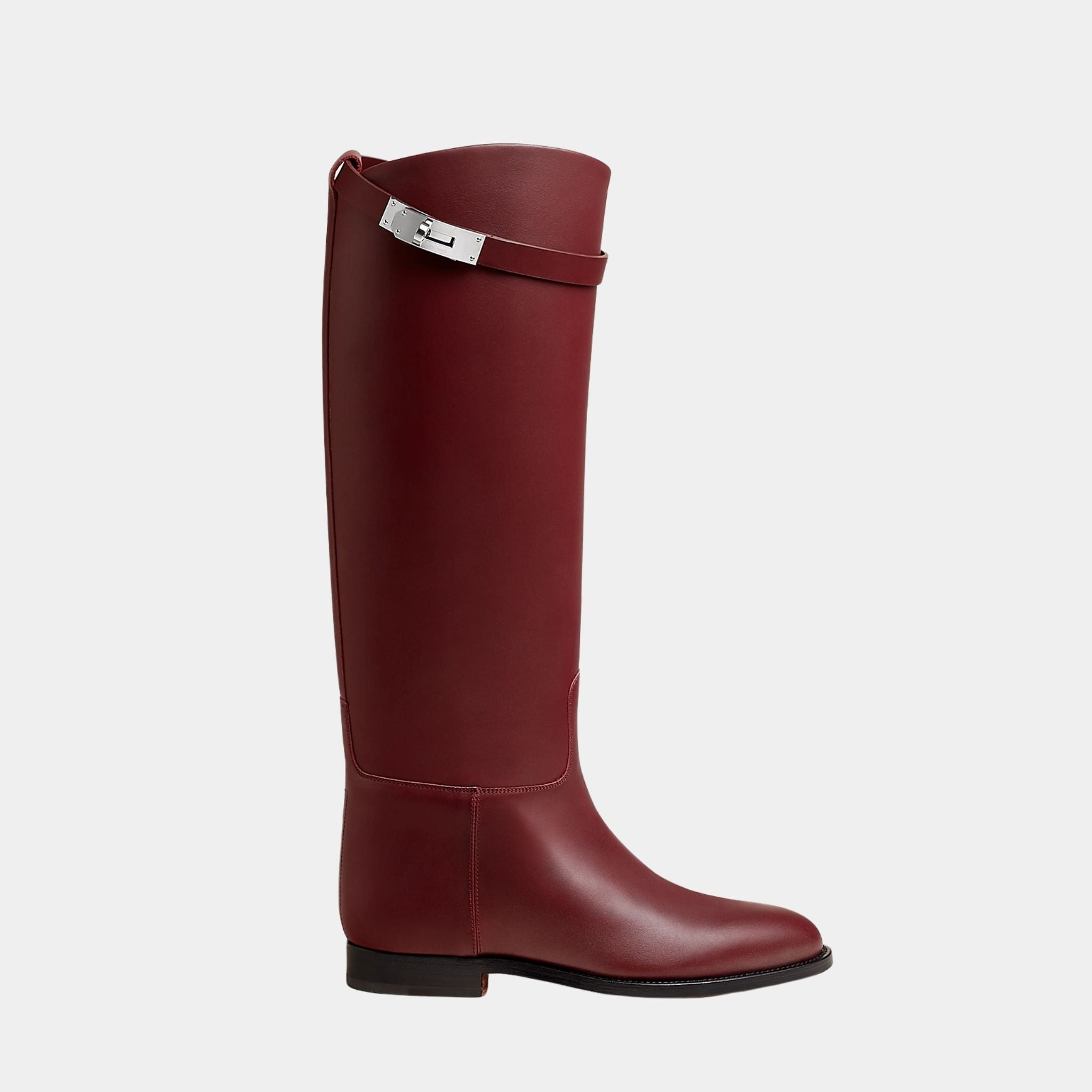 Hermes Jumping Boots in Box Calfskin, Rouge H, Side