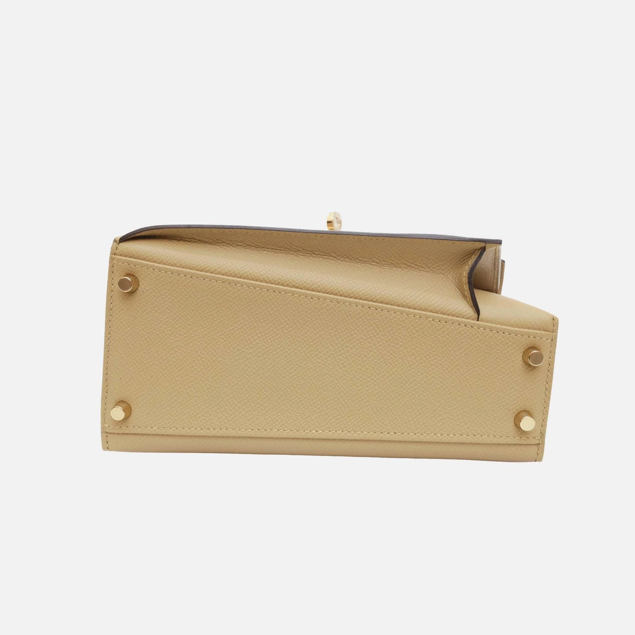 Hermes Kelly 20 En Desordre Poussiere Epsom GHW, Bottom