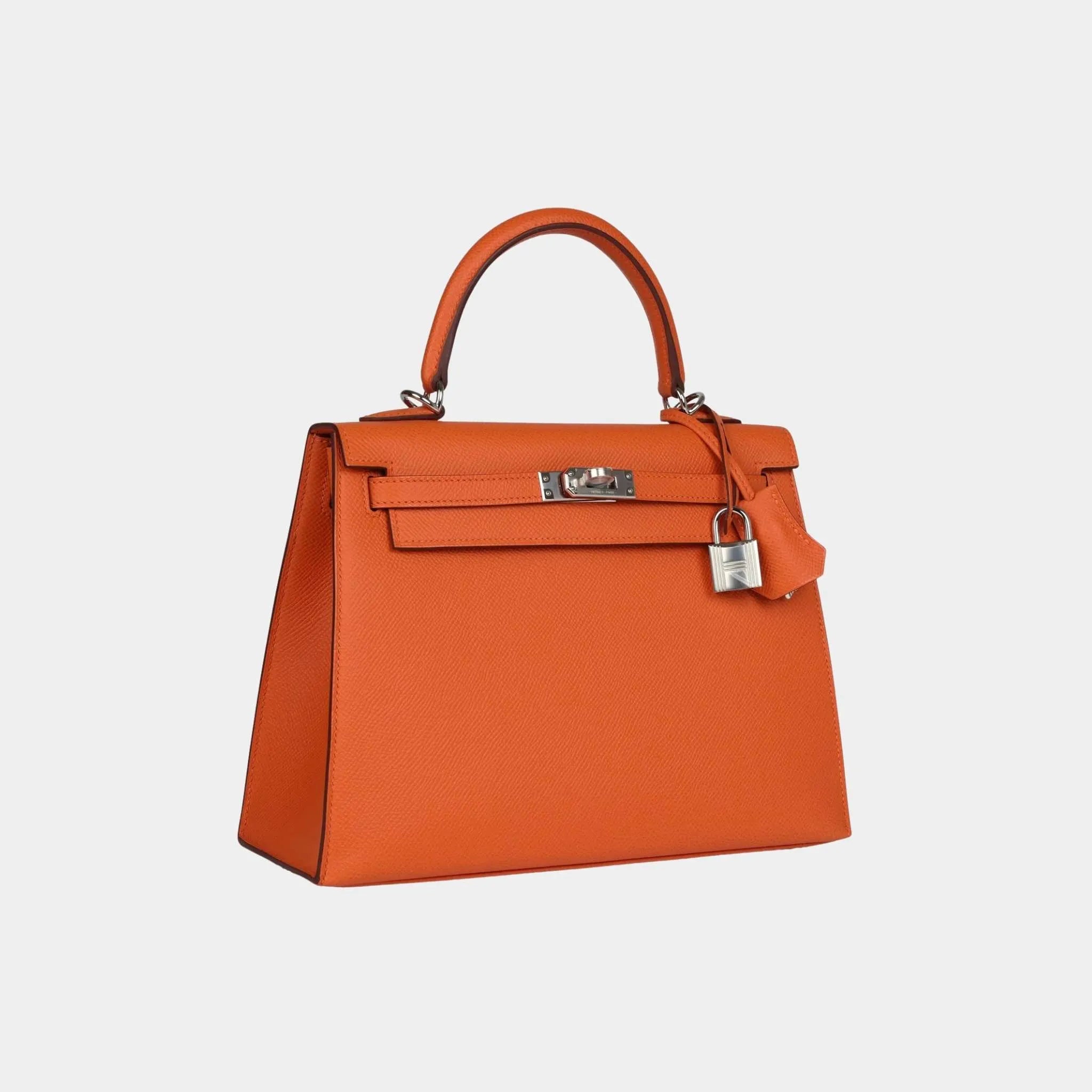 Hermes Kelly 25 Epsom Orange H PHW, Side