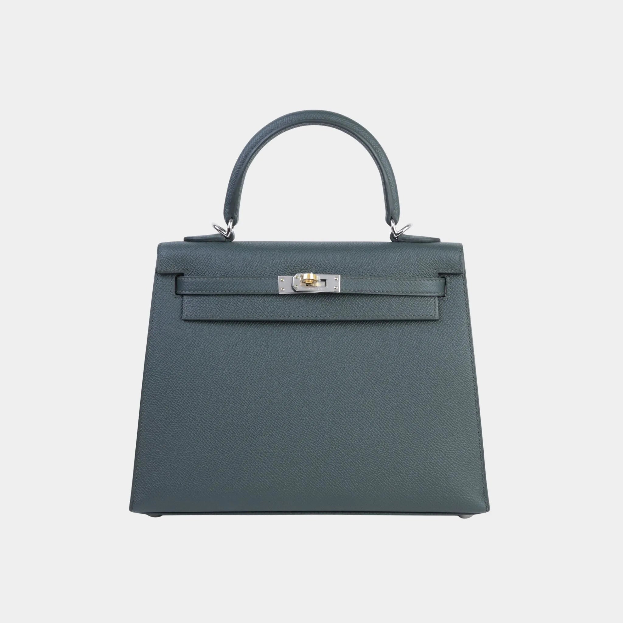 Hermes Kelly 25 Epsom Vert Mangrove ELHW, Front