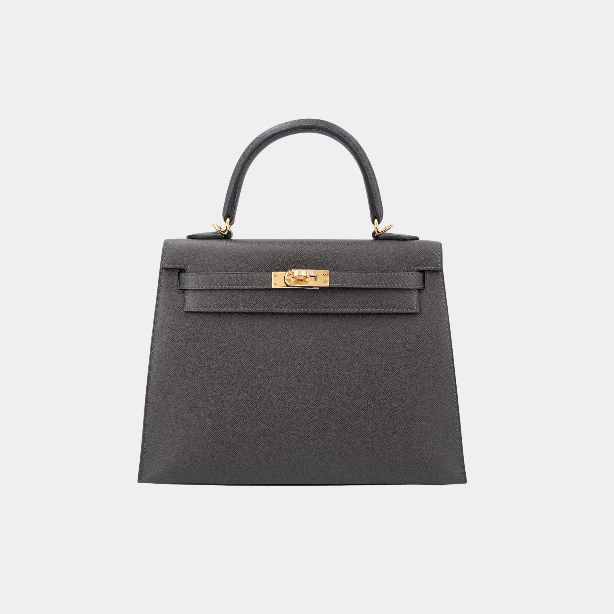 Hermes Kelly 25 Madame Graphite GHW, Front