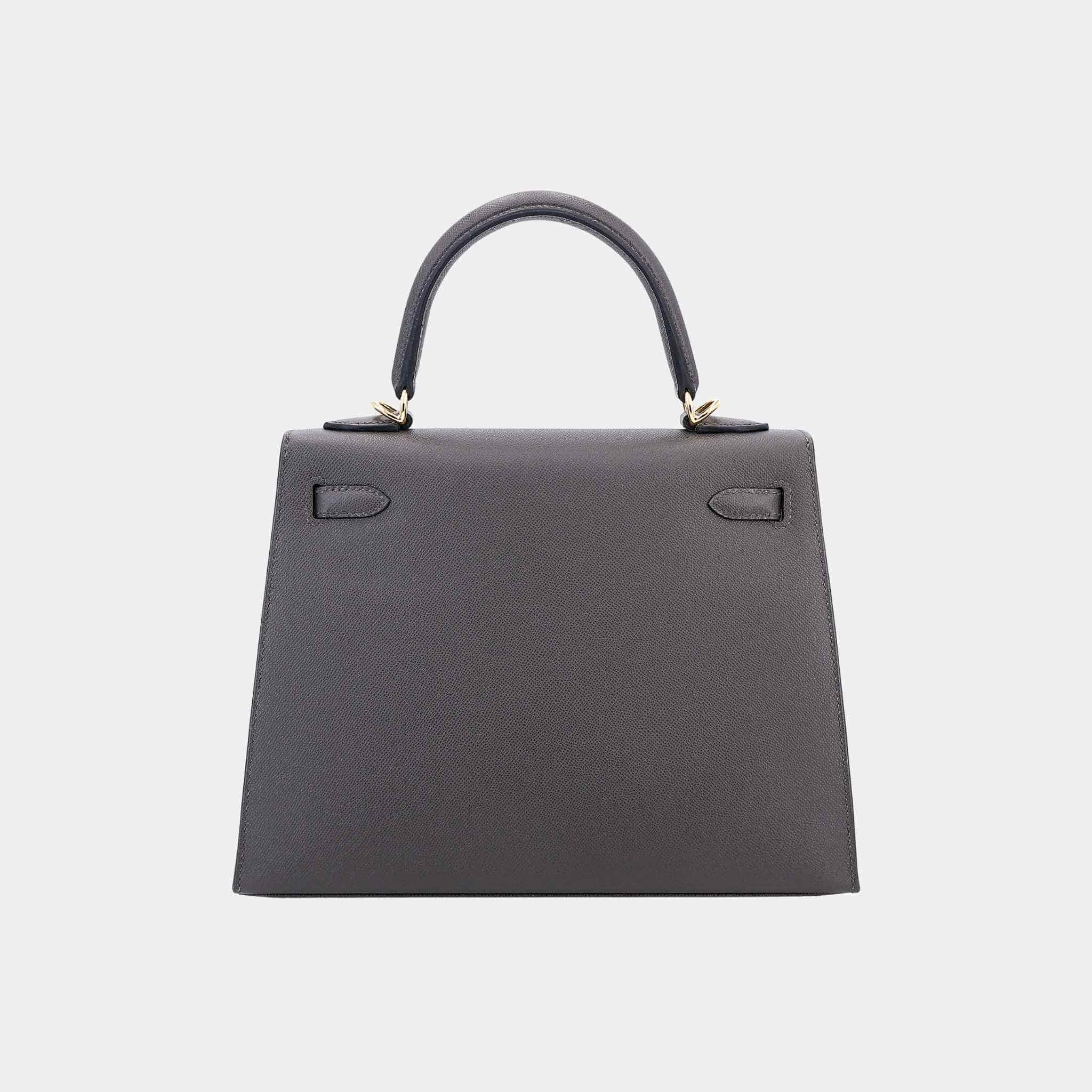 Hermes Kelly 25 Madame Sellier Ardoise GHW, Back