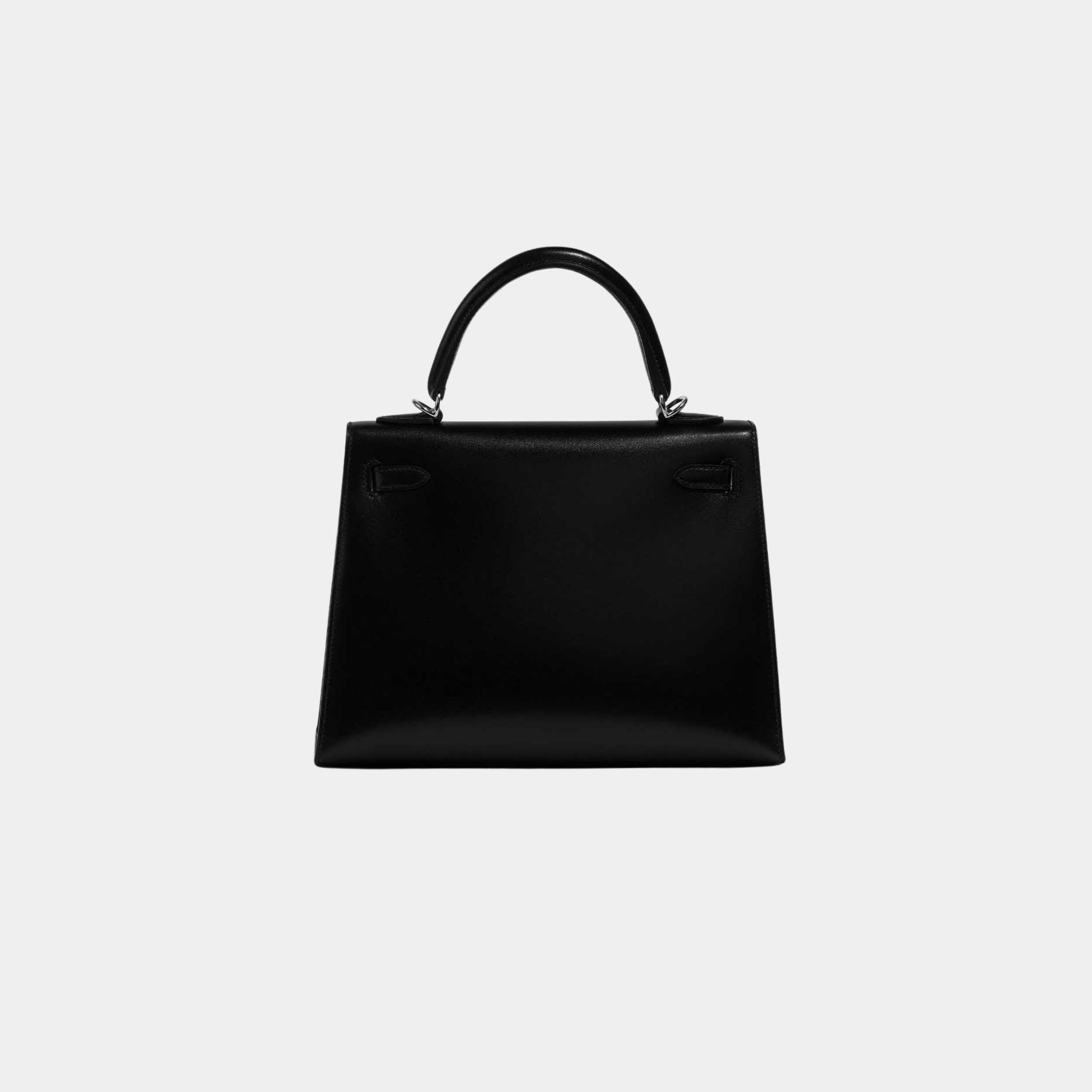 Hermes Kelly 25 Sellier Box Calf Leather Black PHW, Back
