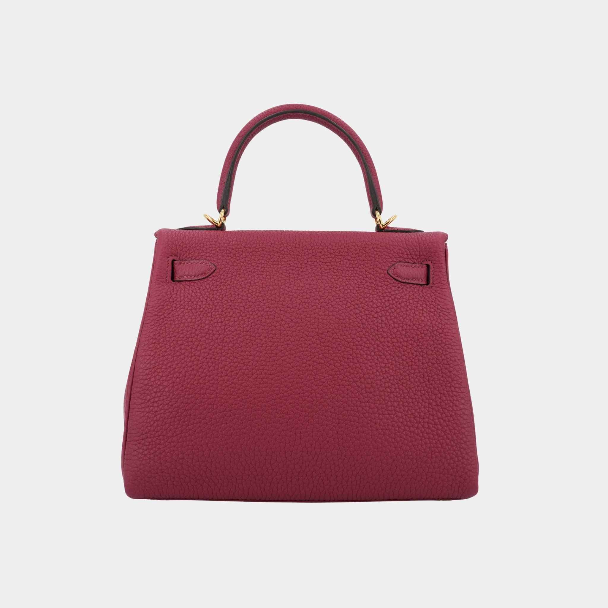 Hermes Kelly 25 Togo Rouge Grenat GHW, Back