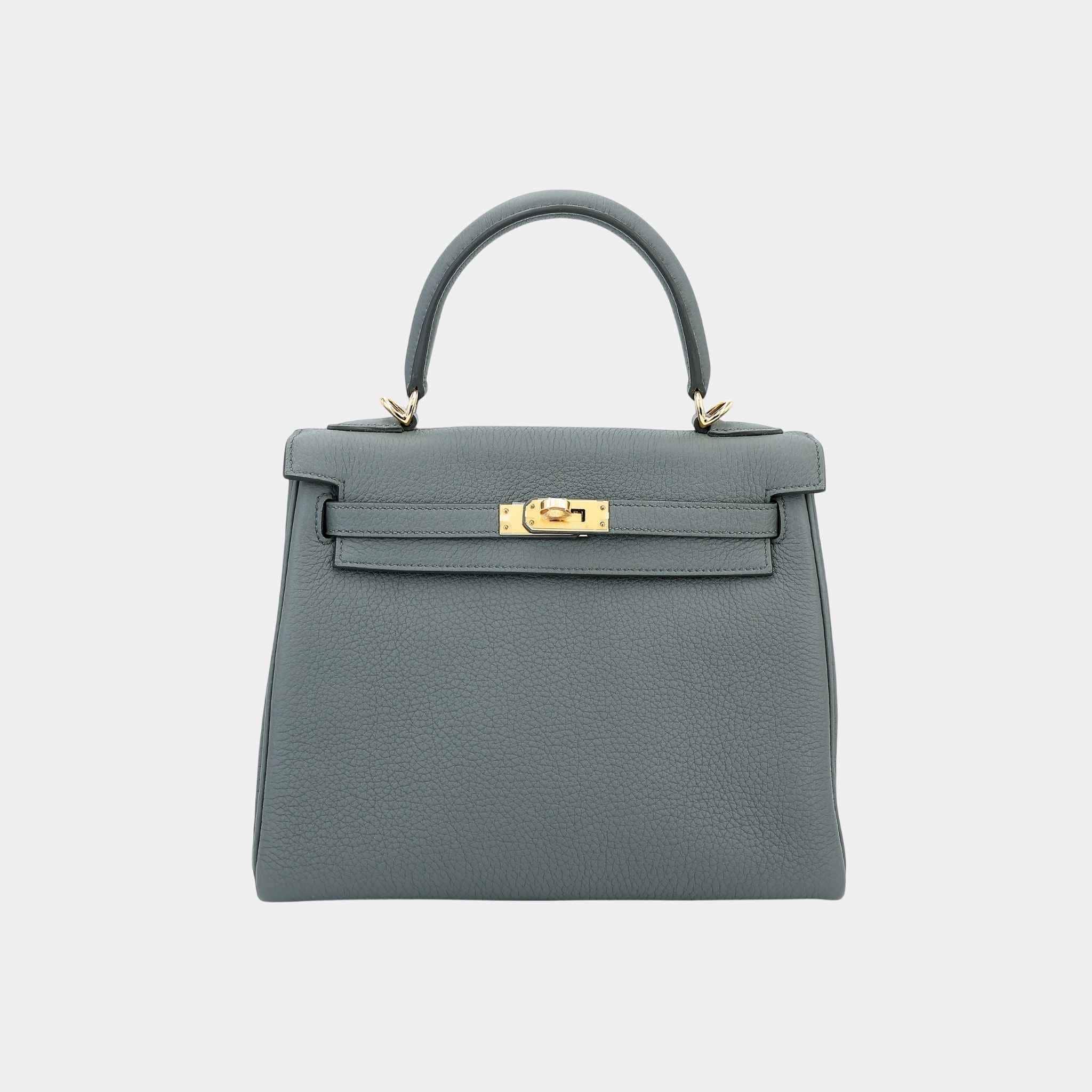 Hermes Kelly 25 Togo Vert Amande GHW, Front