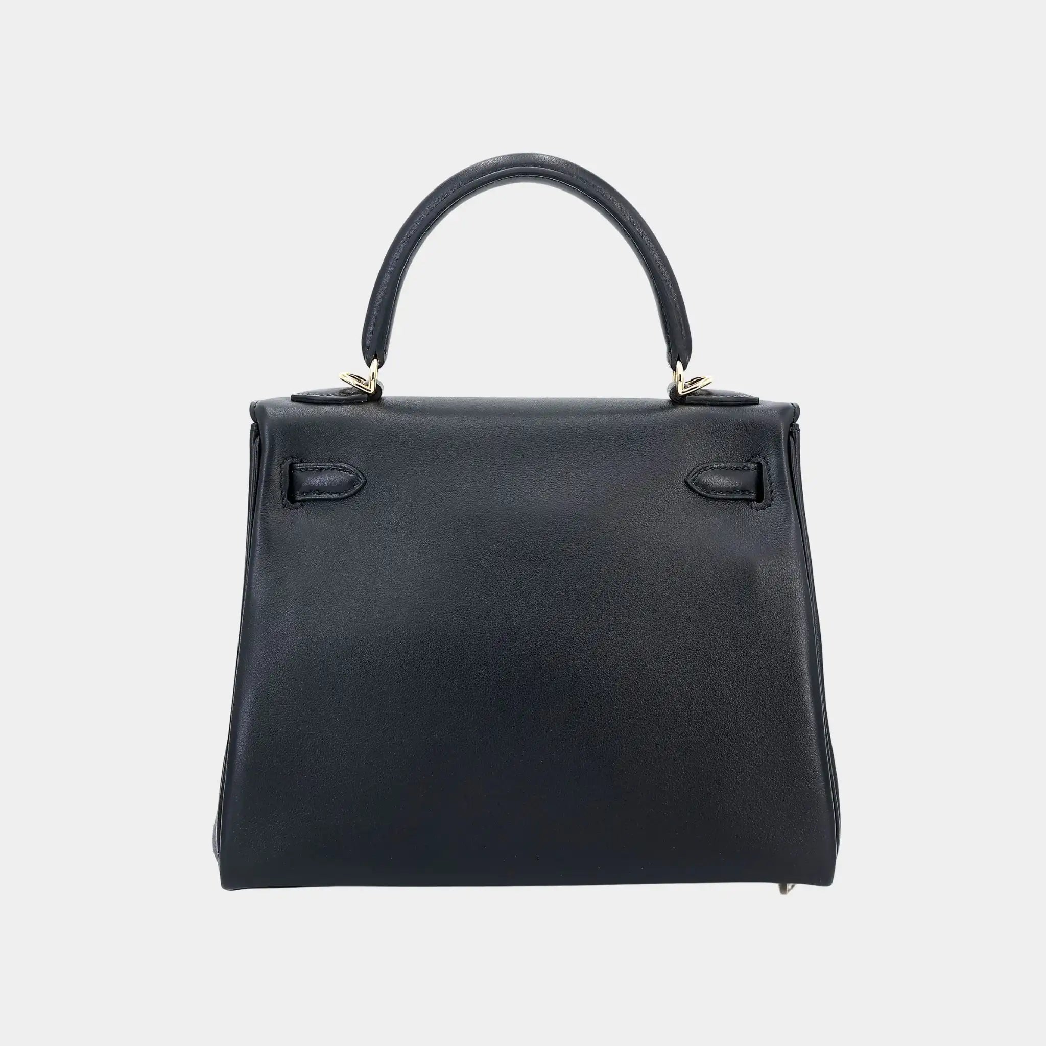Hermes Kelly 25 Veau Cheri Black GHW, Back