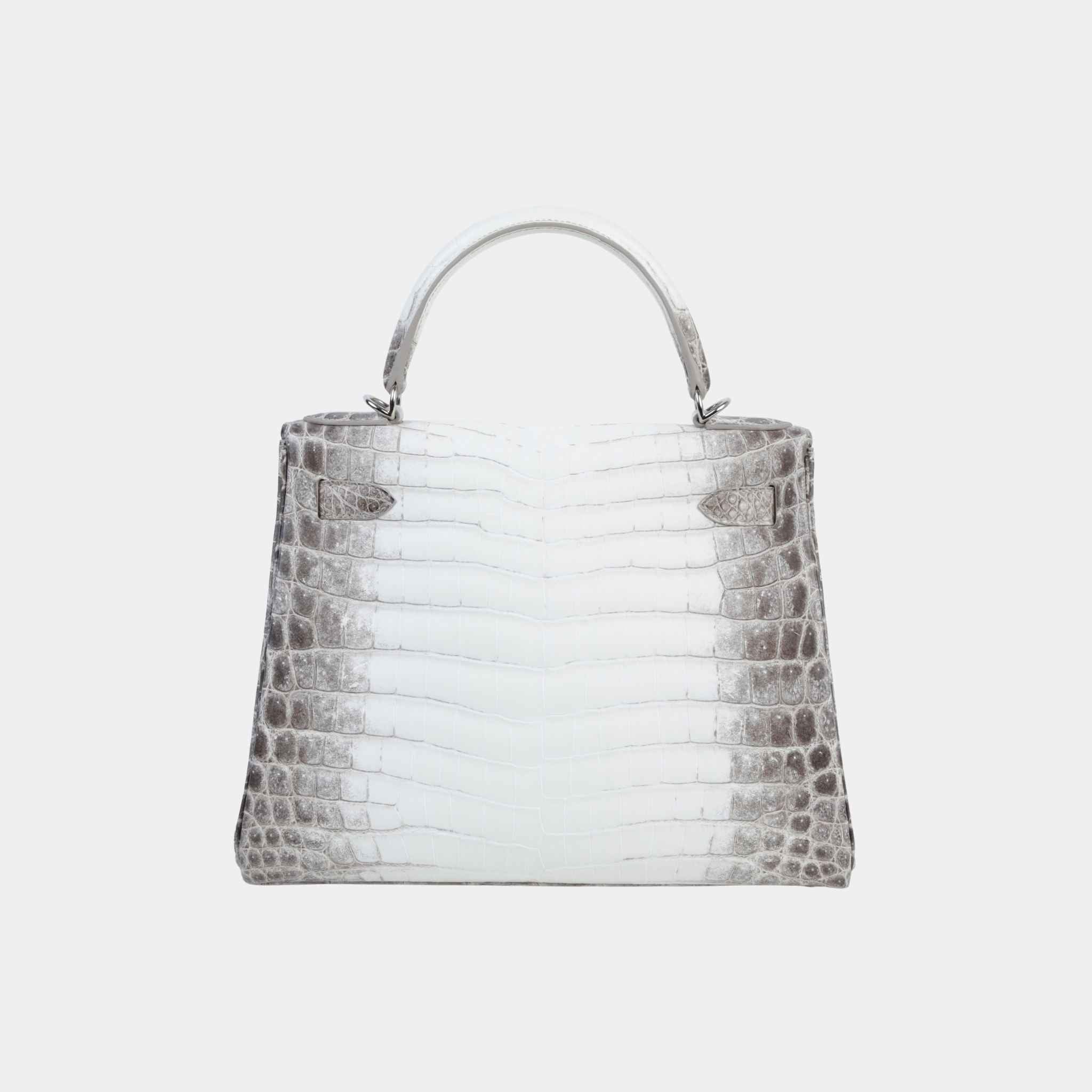 Hermes Kelly 28 Himalaya Matte Niloticus Crocodile PHW, Back