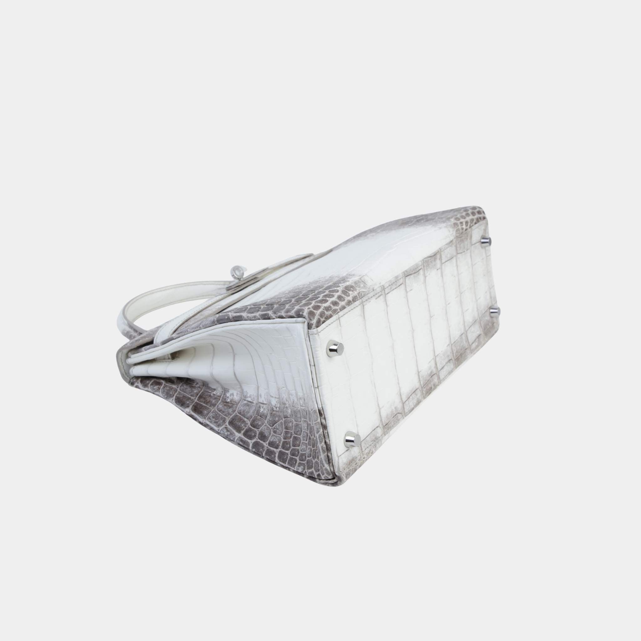 Hermes Kelly 28 Himalaya Matte Niloticus Crocodile PHW, Bottom