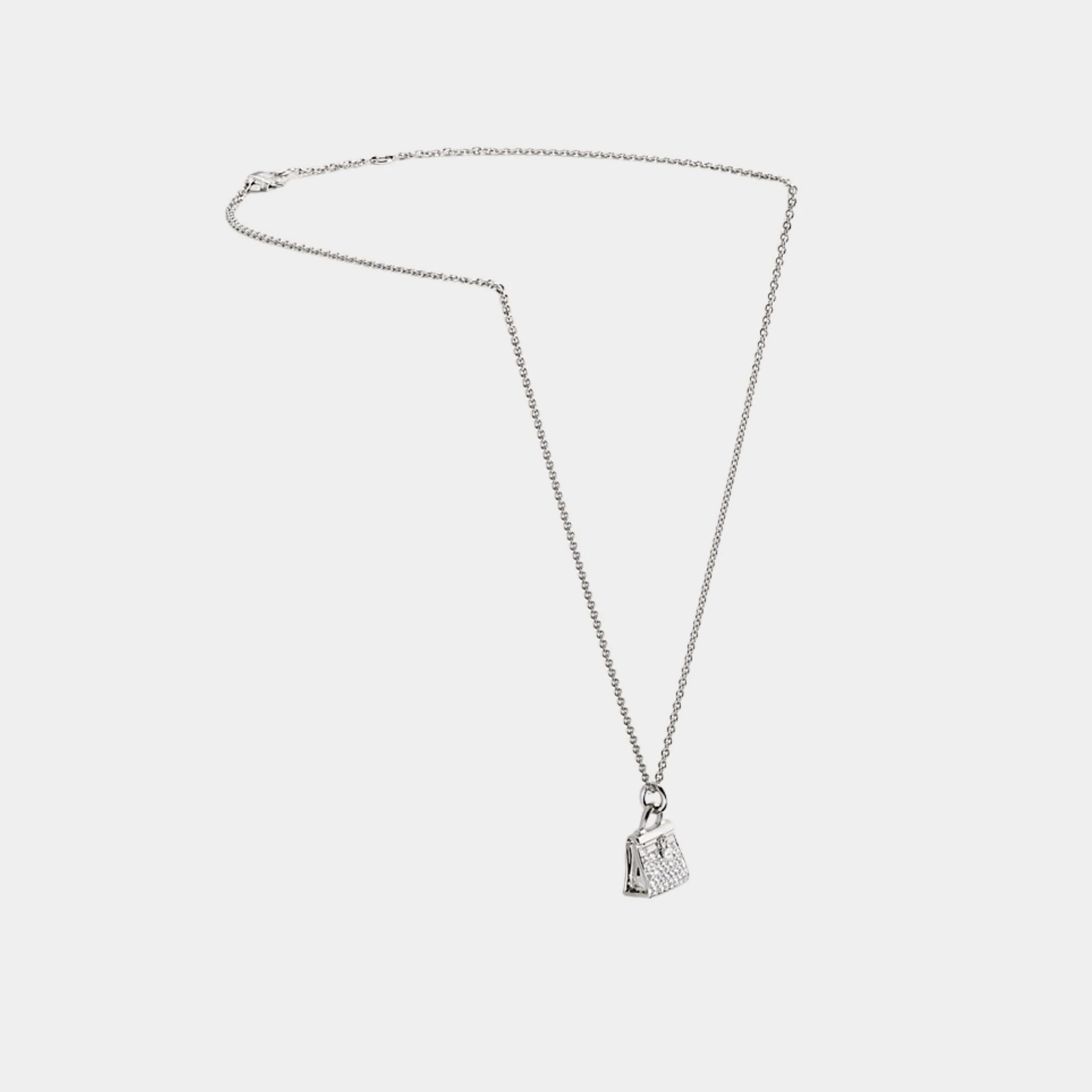 Hermes Kelly Amulets Pendant White Gold - Diamonds, Front