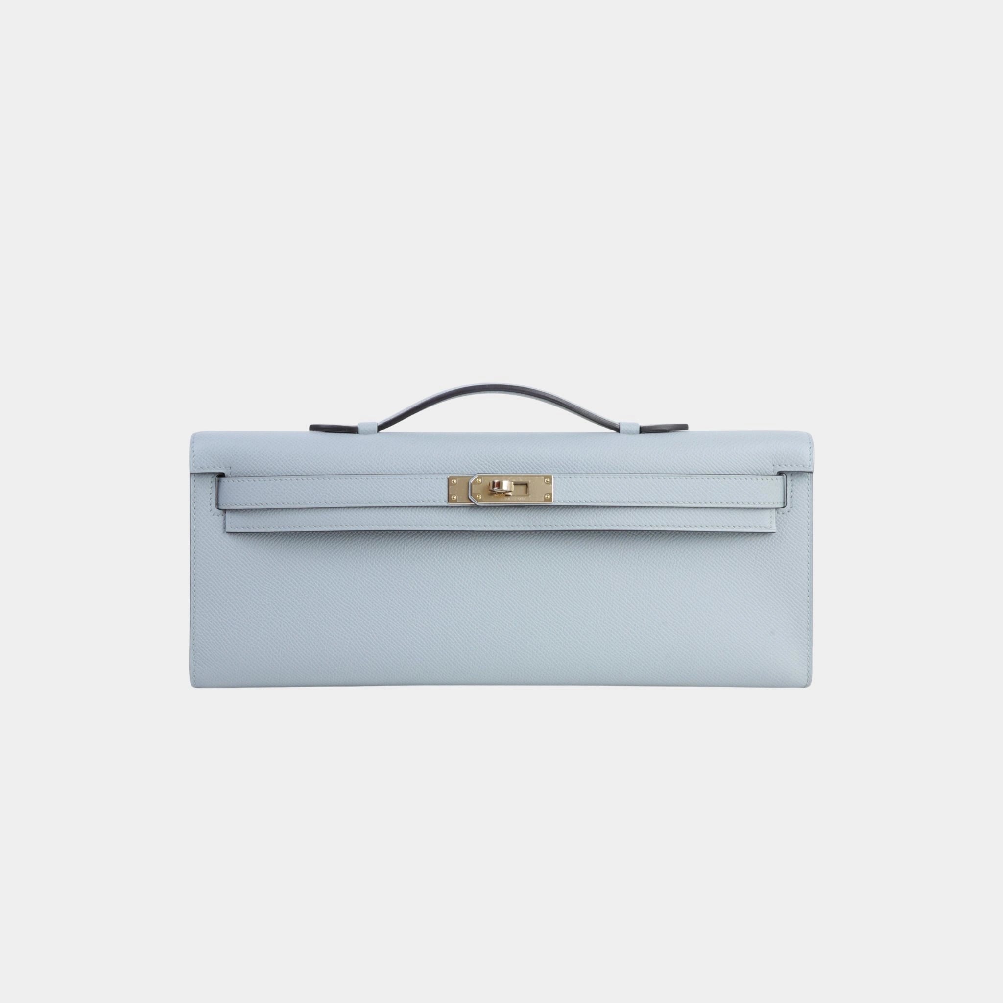 Hermes Kelly Cut Epsom Bleu Glacier PMHW, Front