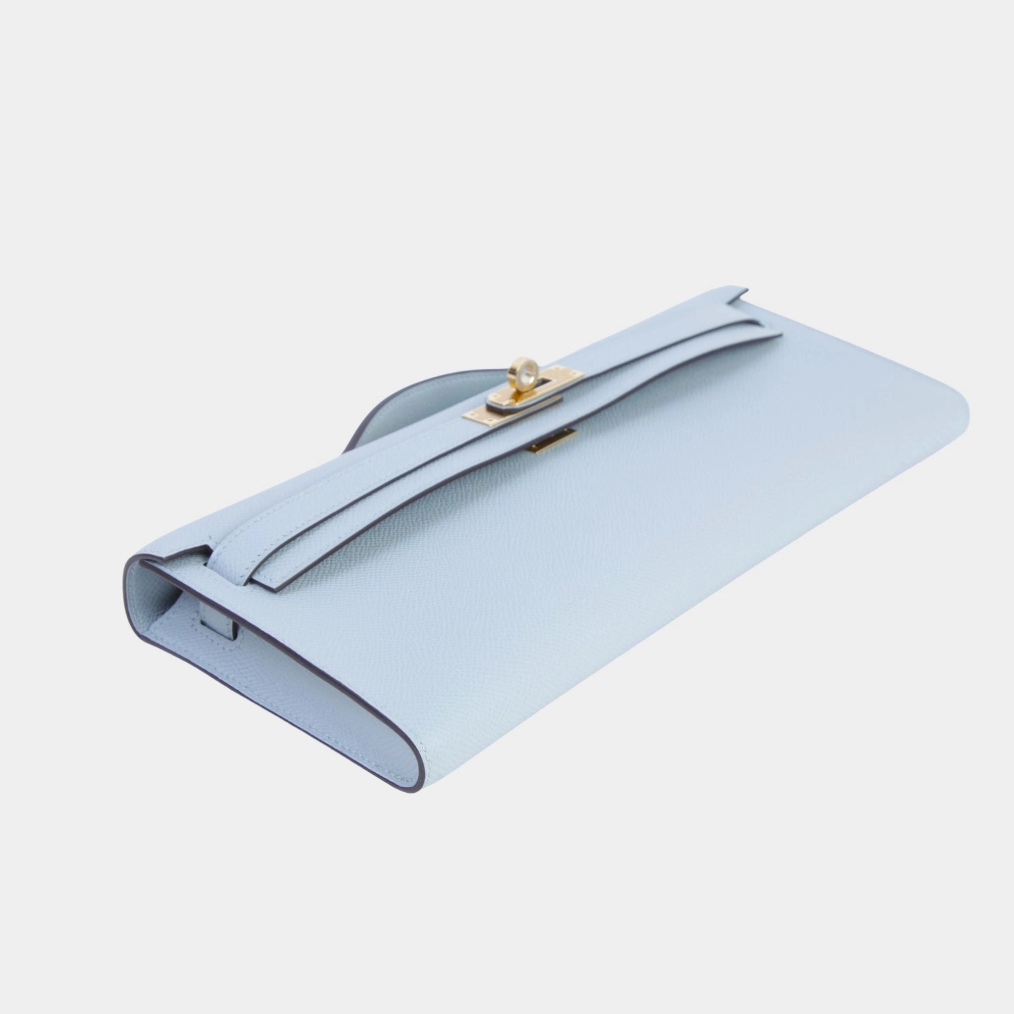Hermes Kelly Cut Epsom Bleu Glacier PMHW, Bottom