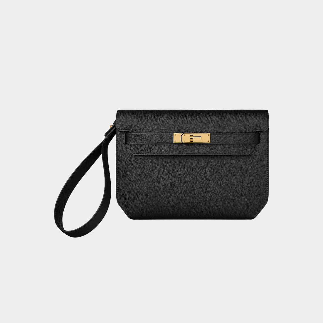 Hermes Kelly Depeches 25 Black GHW, Front