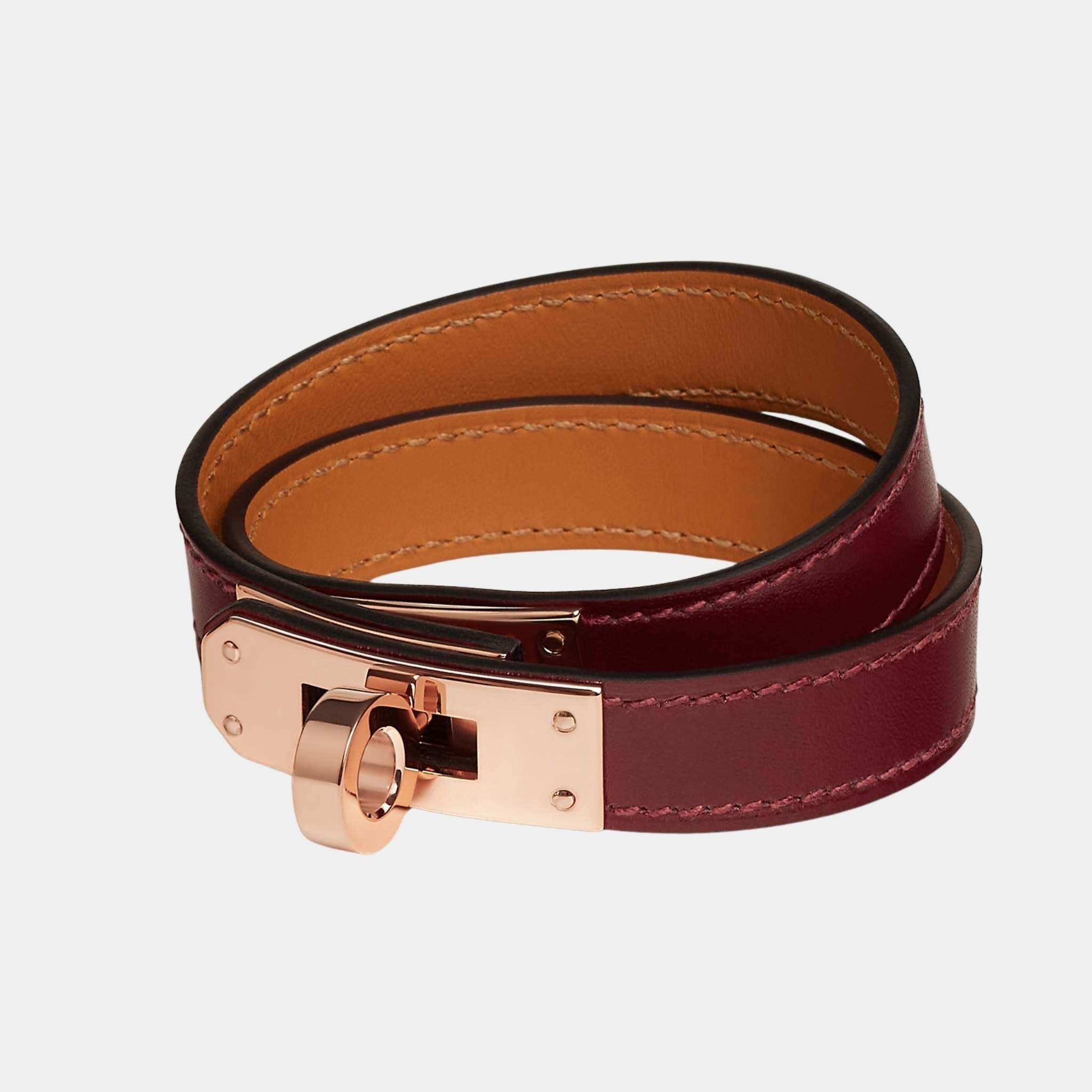 Hermes Kelly Double Tour Bracelet Box Calfskin, Rouge H