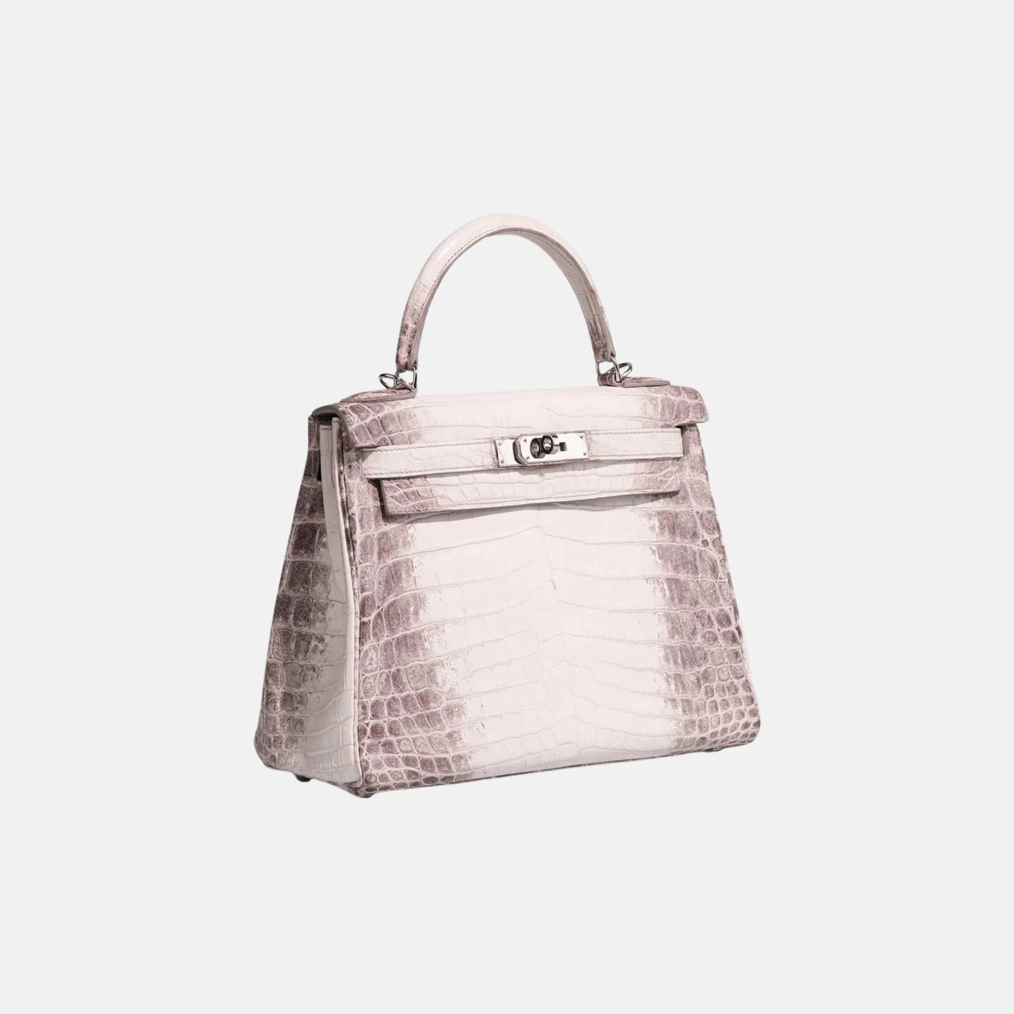 Hermes Kelly Himalaya 28 Niloticus Crocodile White, Side