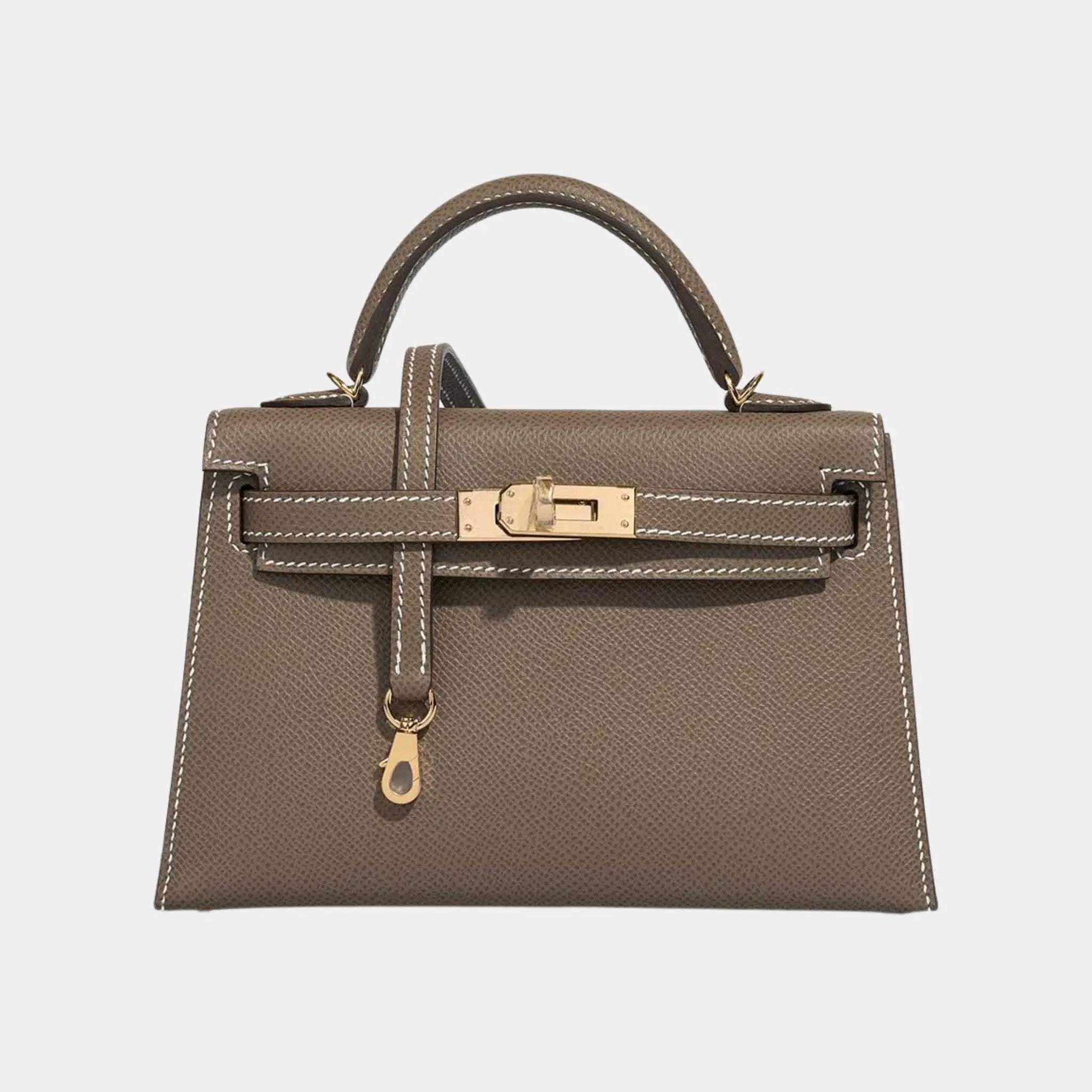 Hermes Kelly Mini Epsom Etoupe GHW, Etoupe, Front