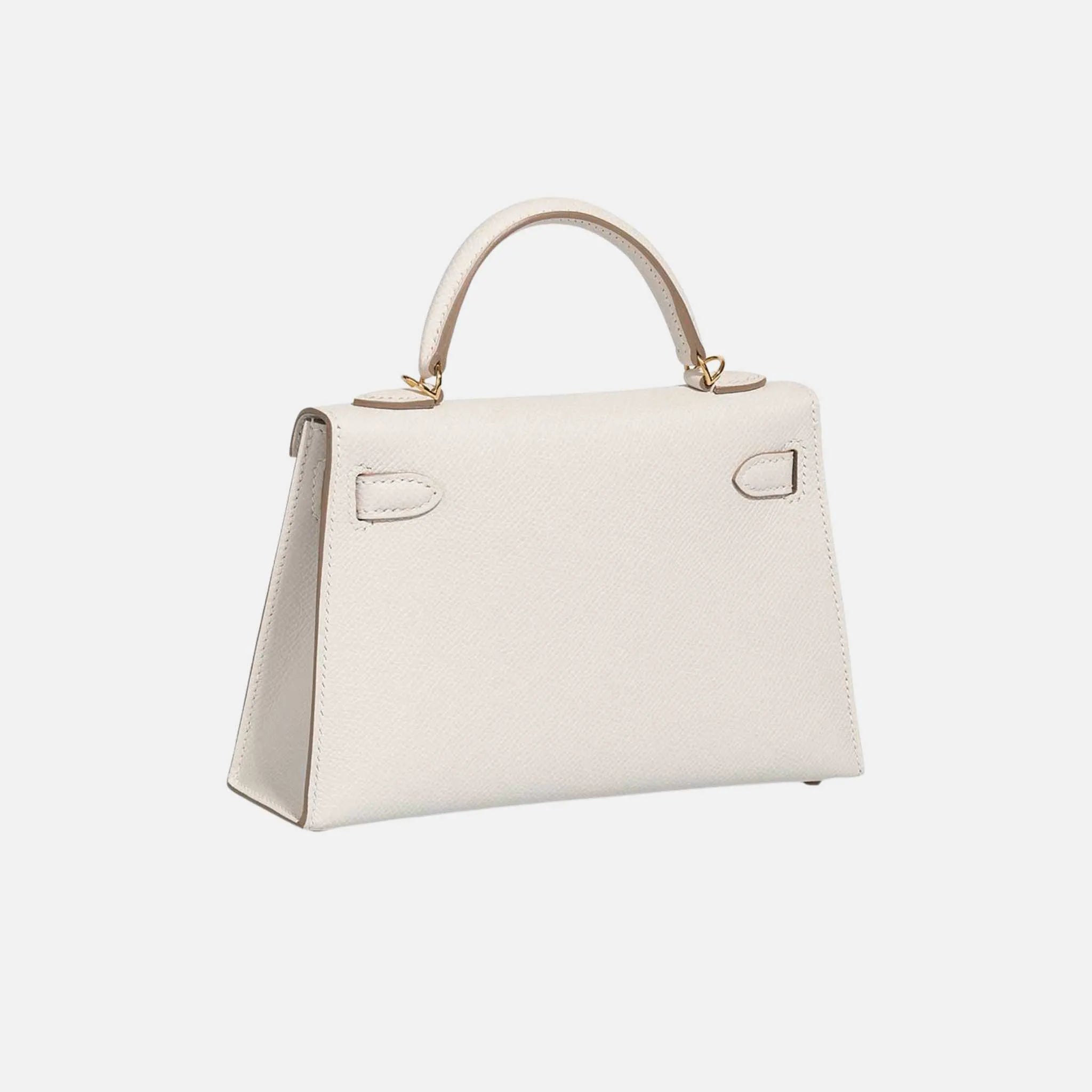 Hermes Kelly Mini Epsom Gris Pâle GHW, Back