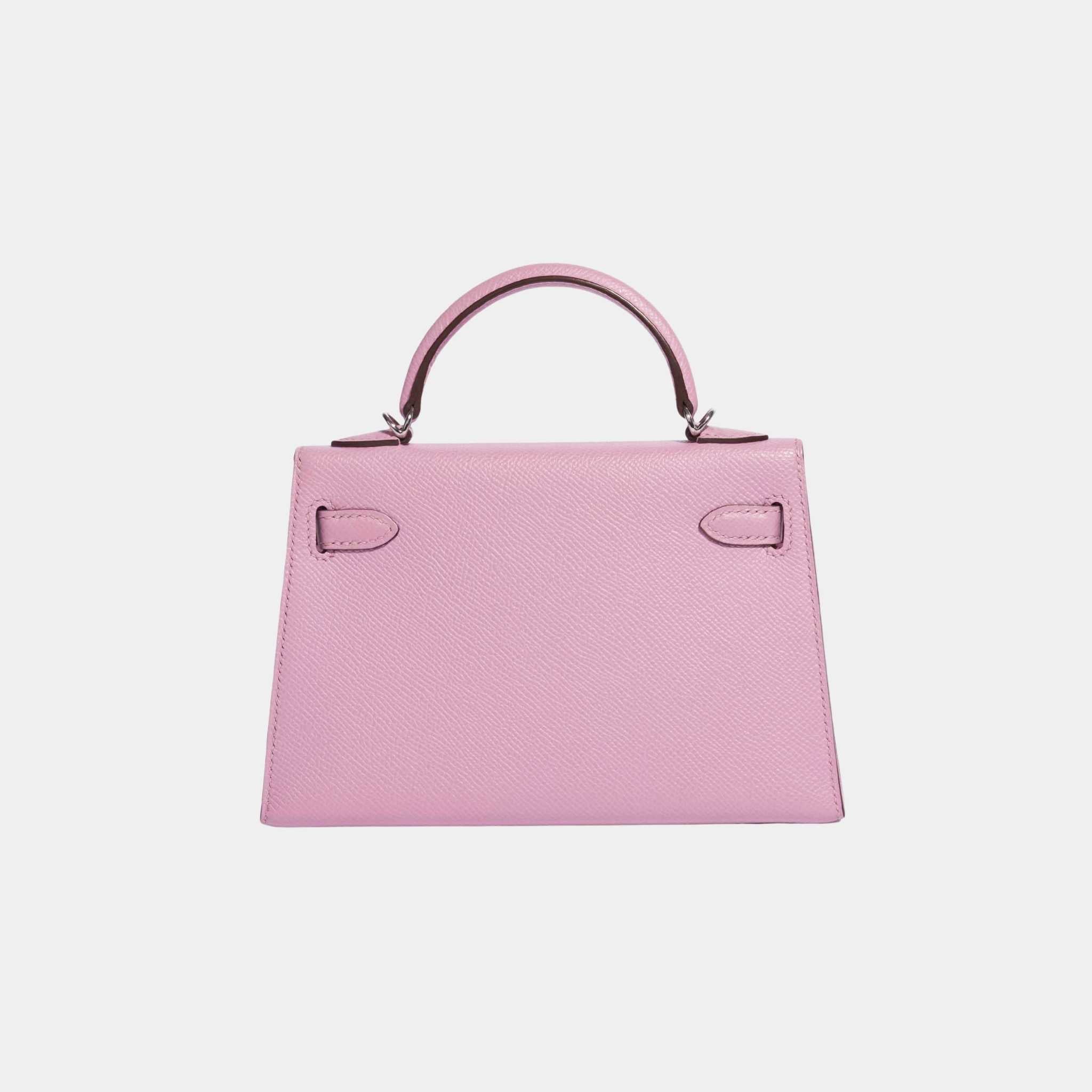 Hermes Kelly Mini II 20 Epsom Mauve Sylvestre PHW, Back