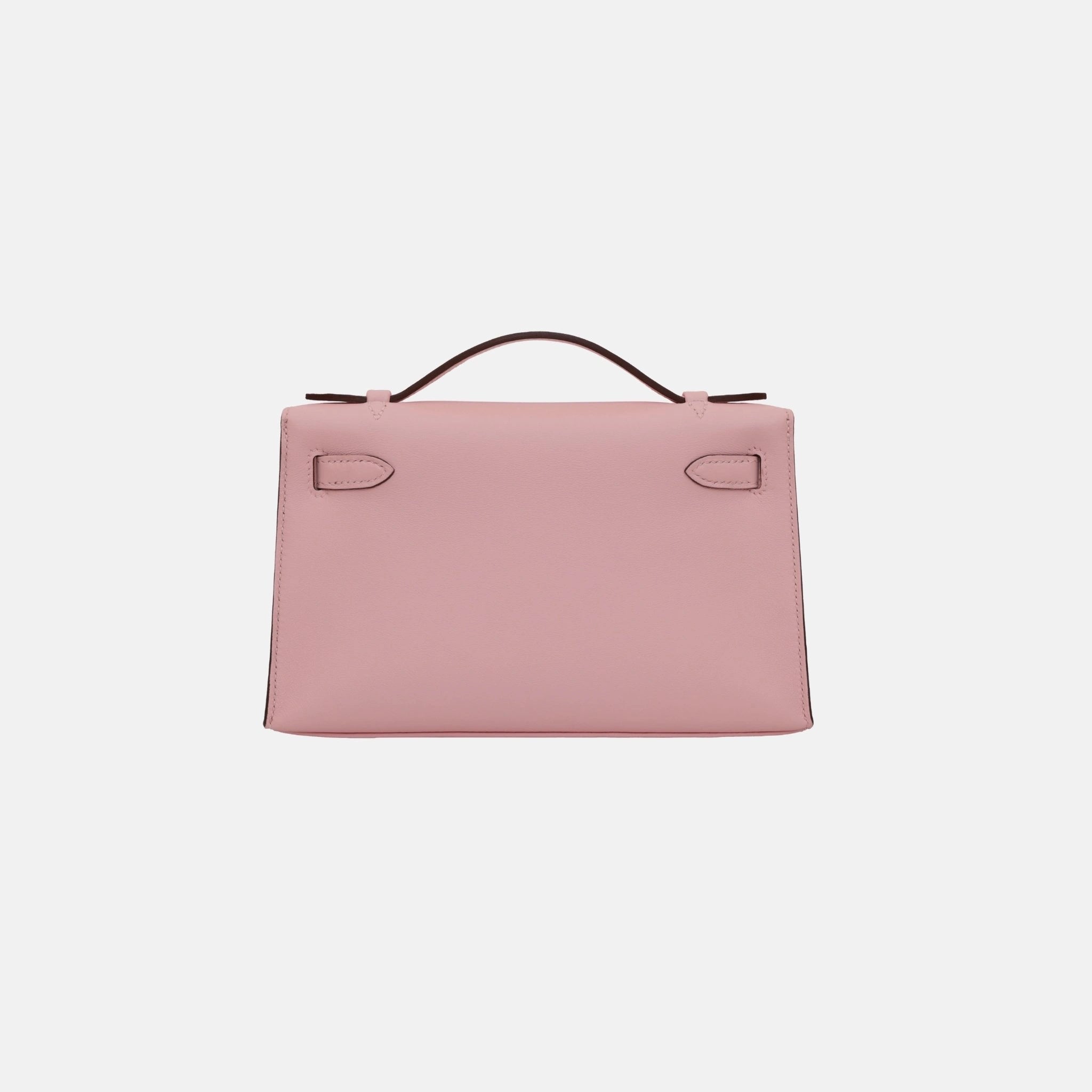 Hermes Kelly Pochette Rose Sakura Gris Pearl Swift PHW, Back