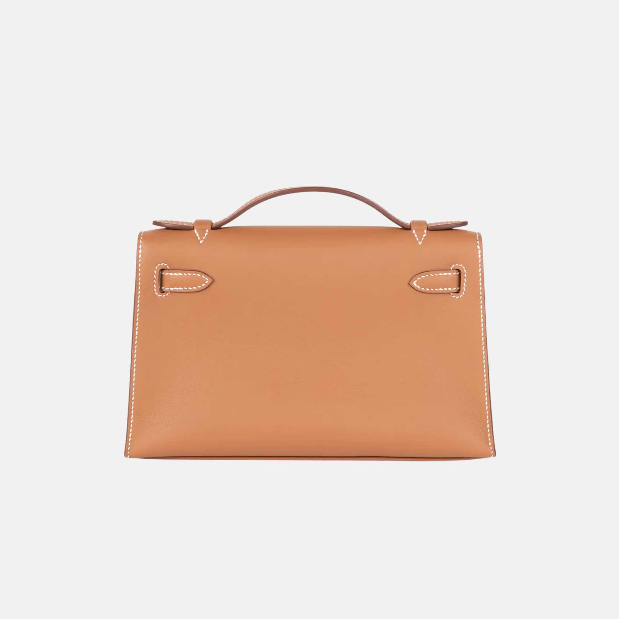 Hermes Kelly Pochette Swift Gold GHW, Back