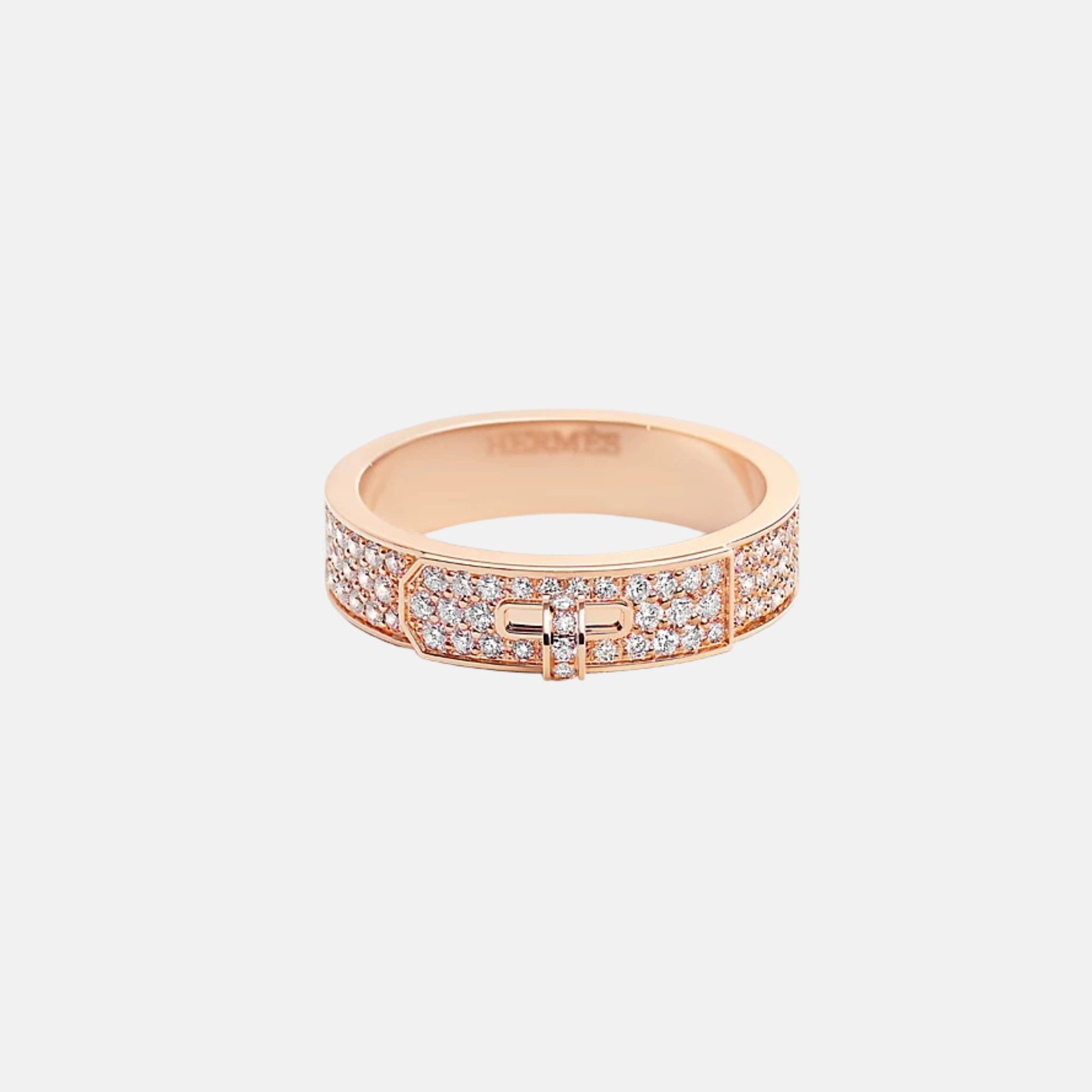 Hermes Kelly Ring Rose Gold Diamonds, Front