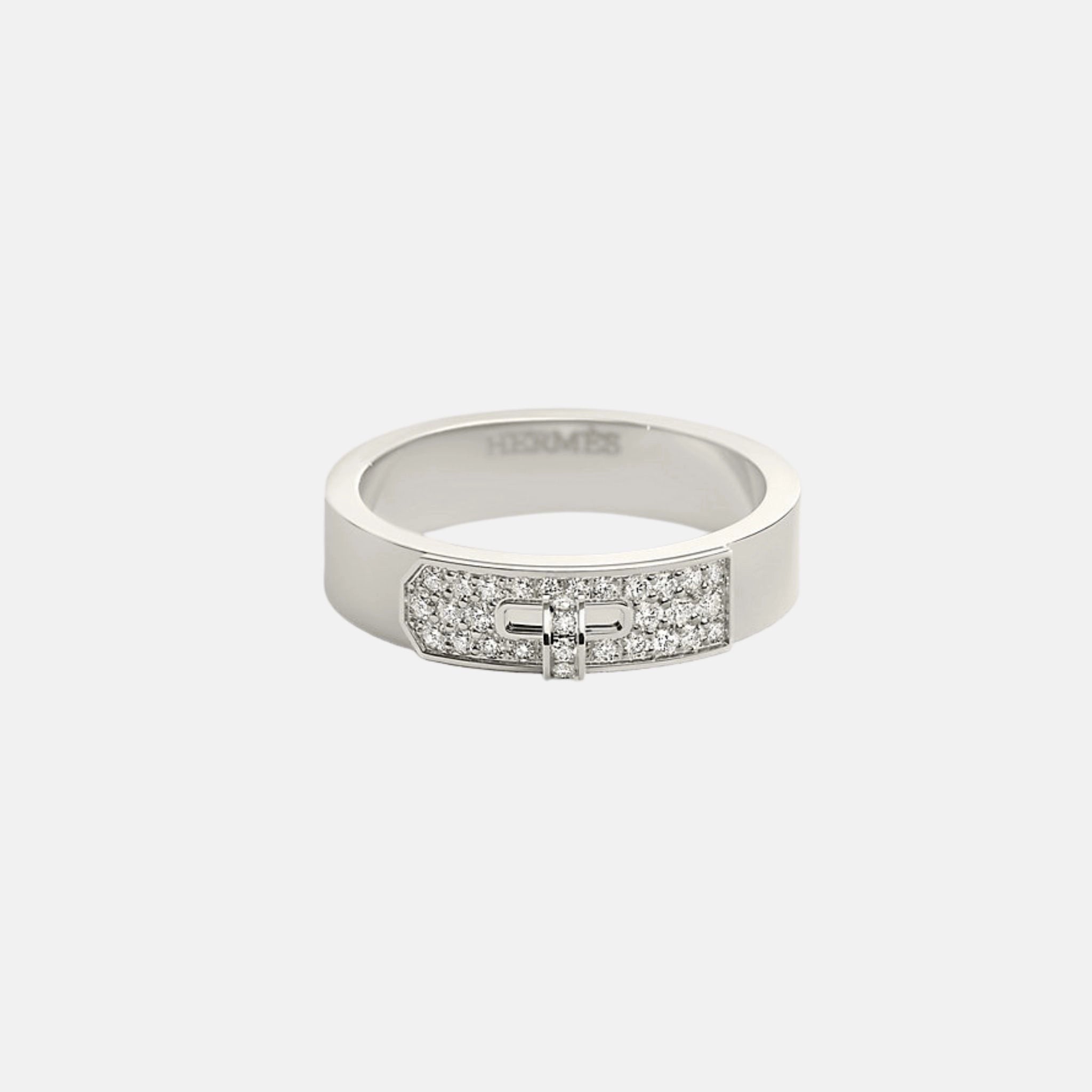 Hermes Kelly Ring White Gold Diamond, Front