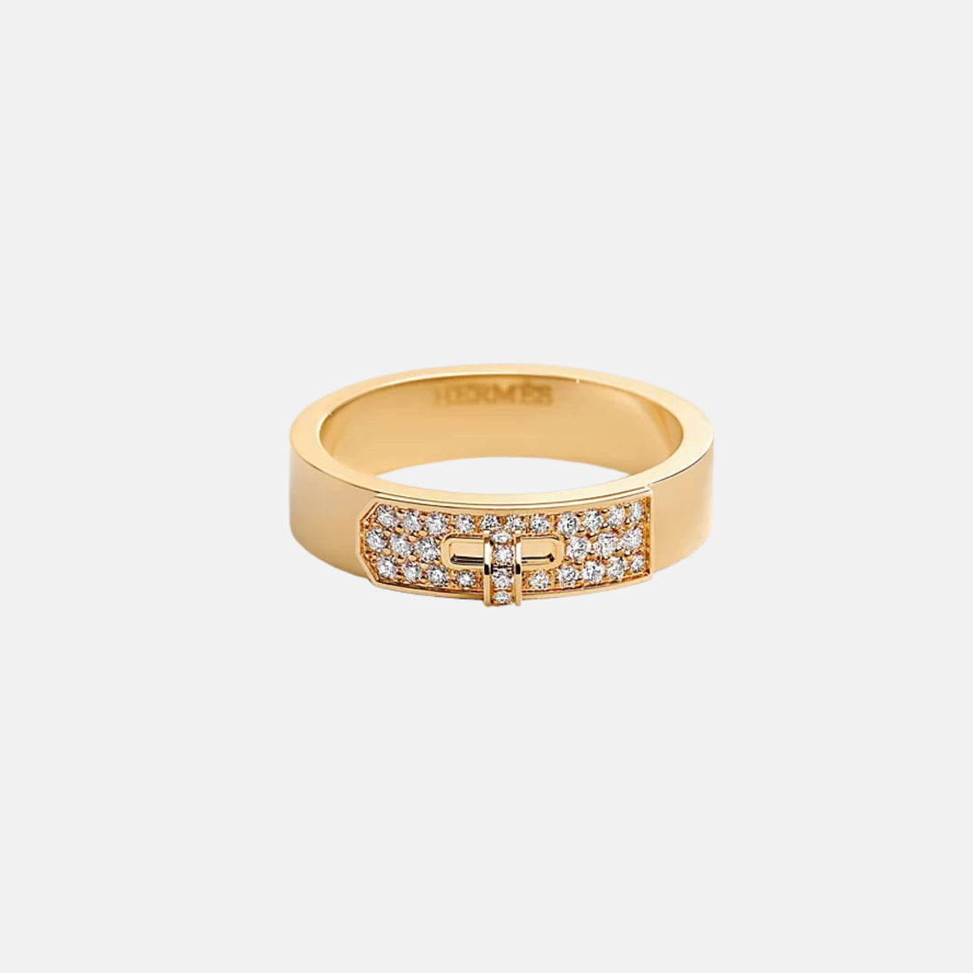 Hermes Kelly Ring Yellow Gold Diamond, Front
