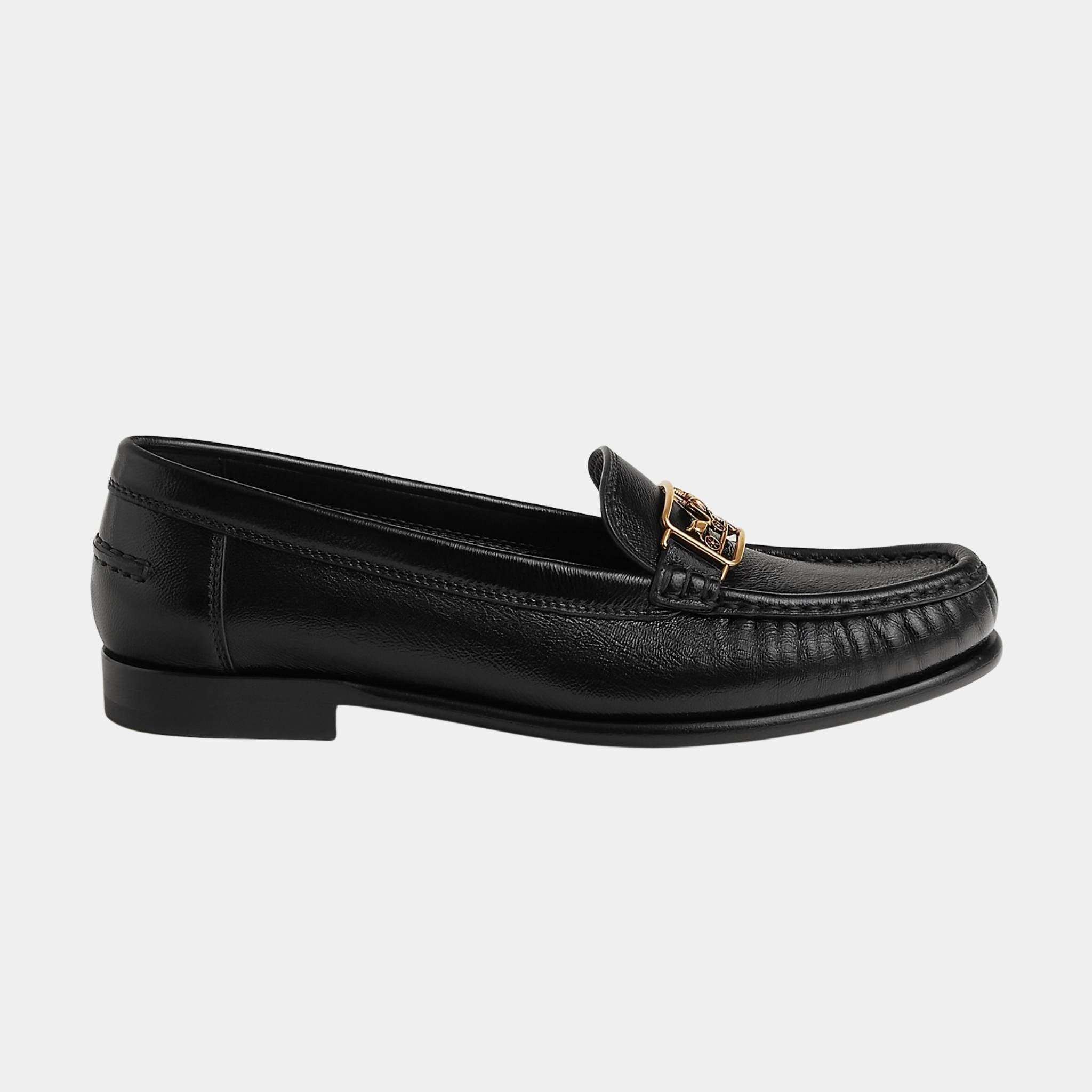 Hermes Kessy Loafers in Glazed Nappa, Noir, Side