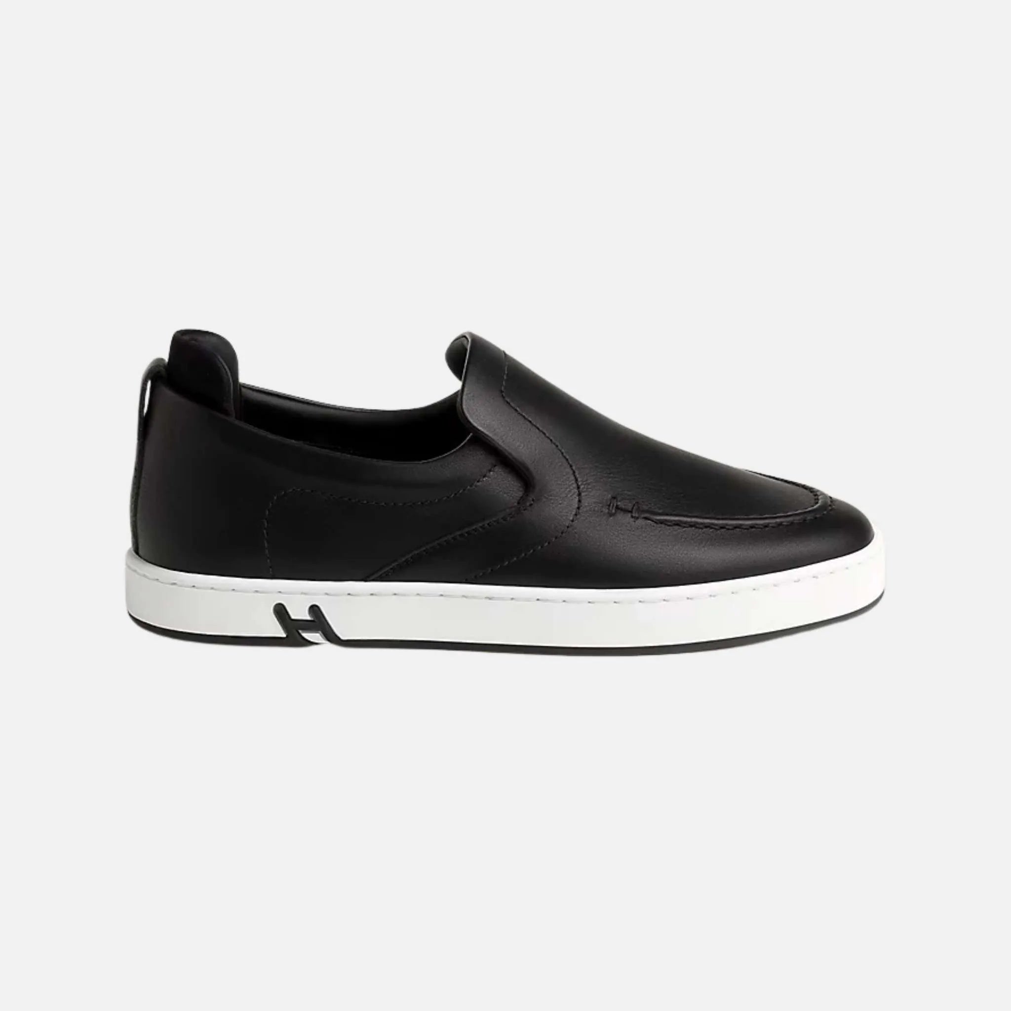 Hermes Kiddy Slip-On Sneaker Calfskin Black, Side