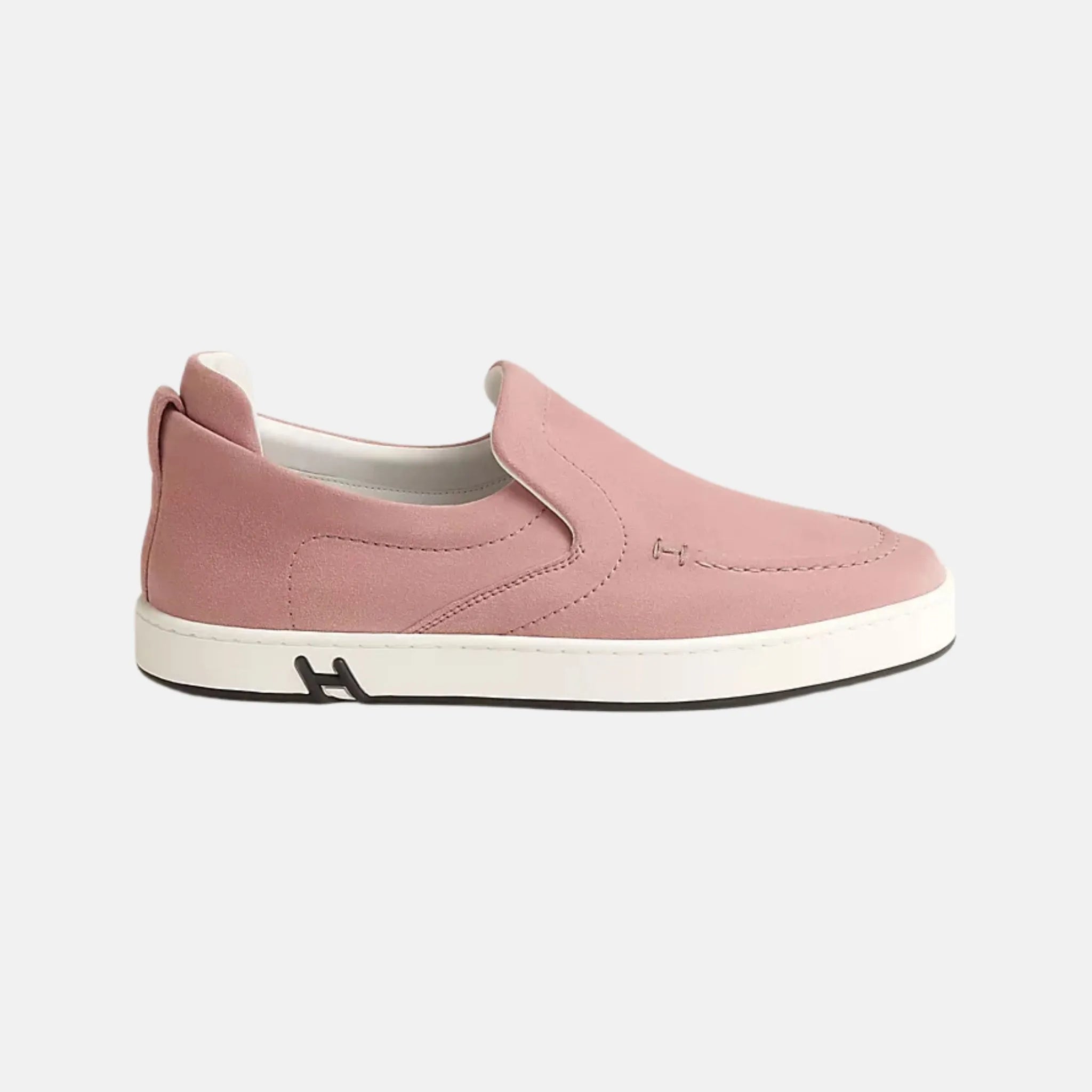 Hermes Kiddy Slip-On Sneaker Suede Goatskin Rose Aquarelle , Side
