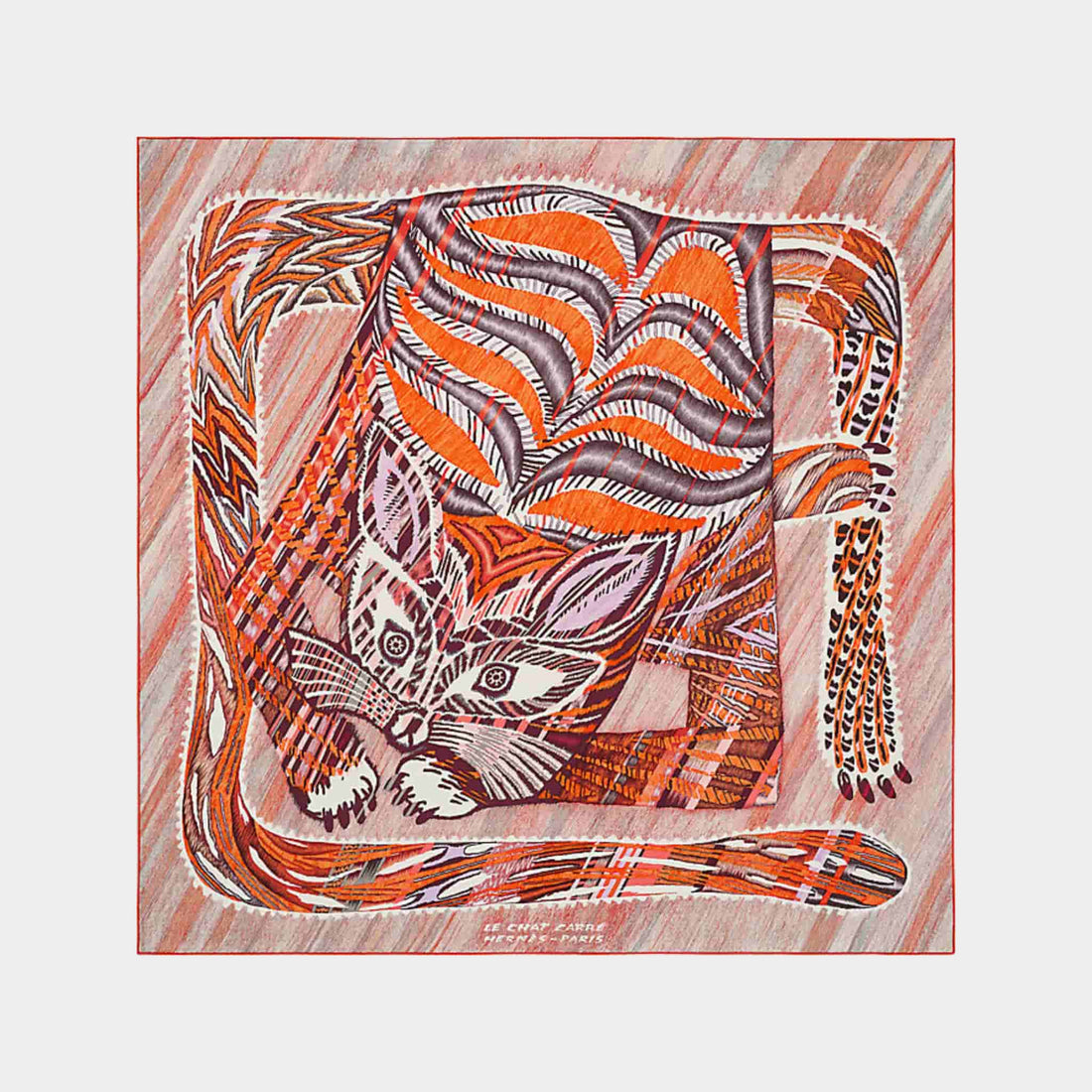 Hermes Le Chat Carre scarf 90, Front