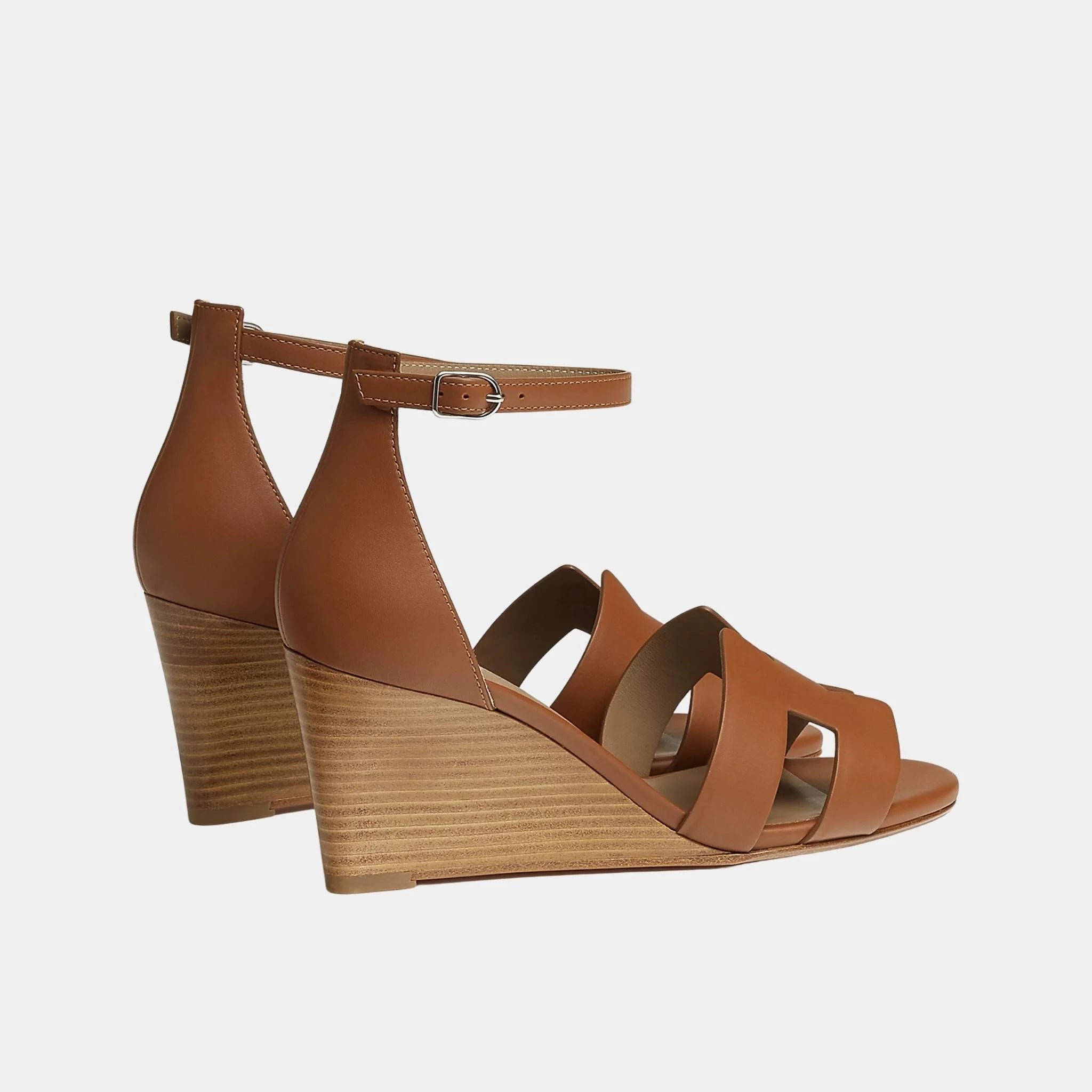 Hermes Legend Sandal in Calfskin, Gold, Back