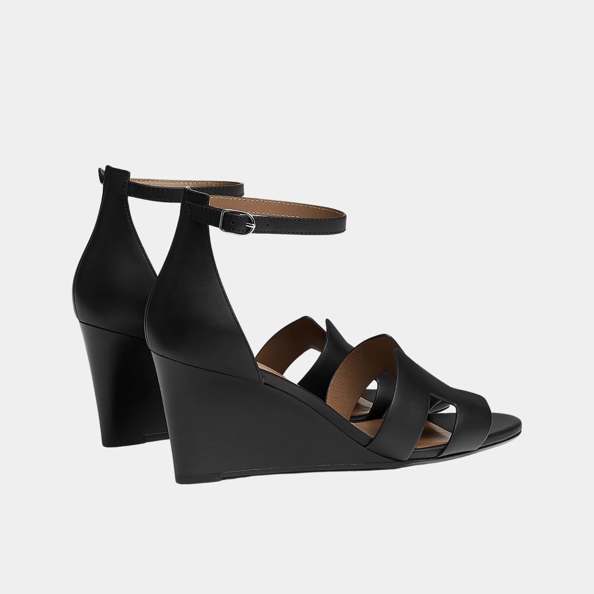 Hermes Legend Sandal in Calfskin, Noir, Back