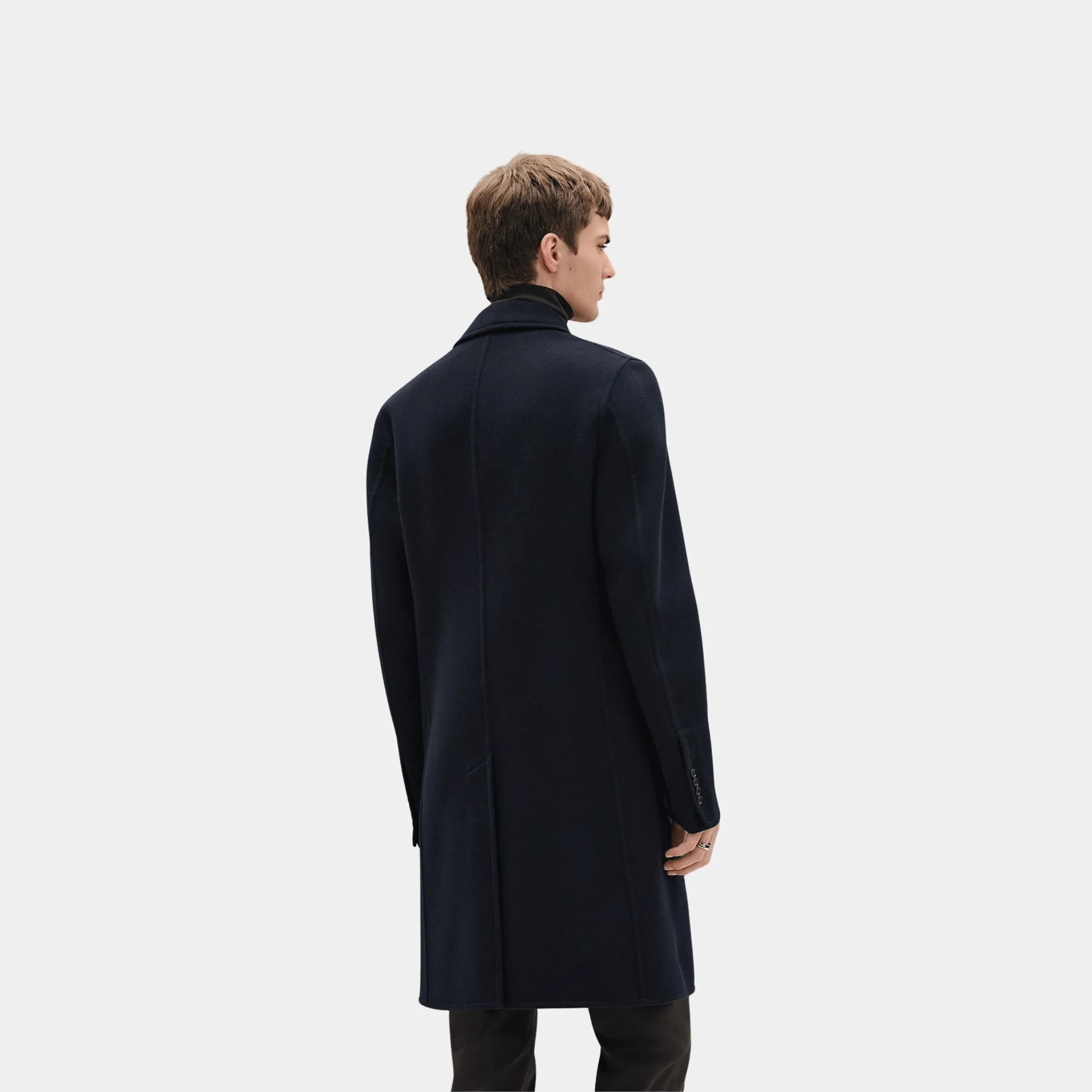 Hermes Liverpool Openable Coat, Marine, Back