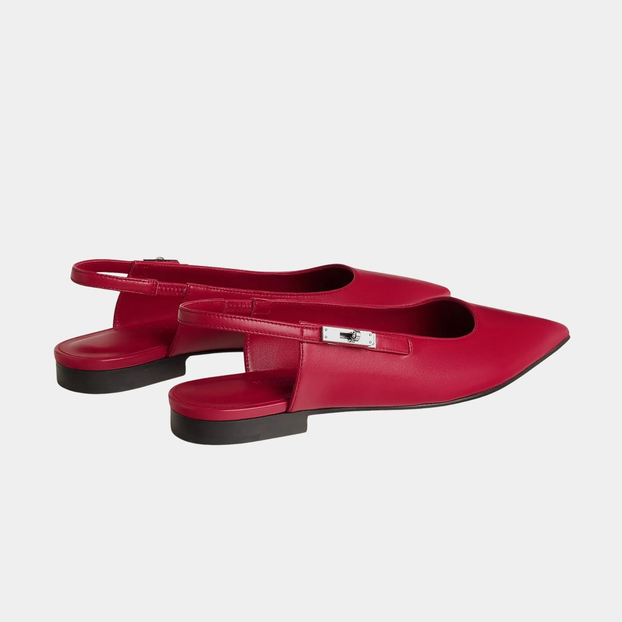 Hermes Lovely Slingbacks in Nappa Leather, Rose Framboise, Back